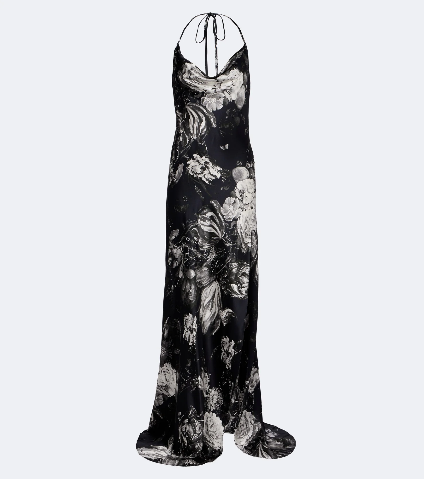 Floral halterneck silk maxi dress - 1