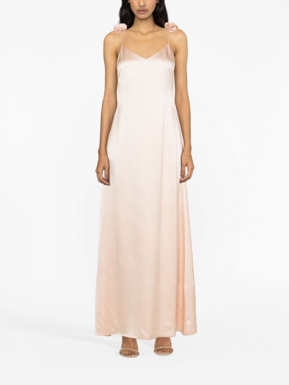 floral-appliquÃ© silk maxi dress - 4