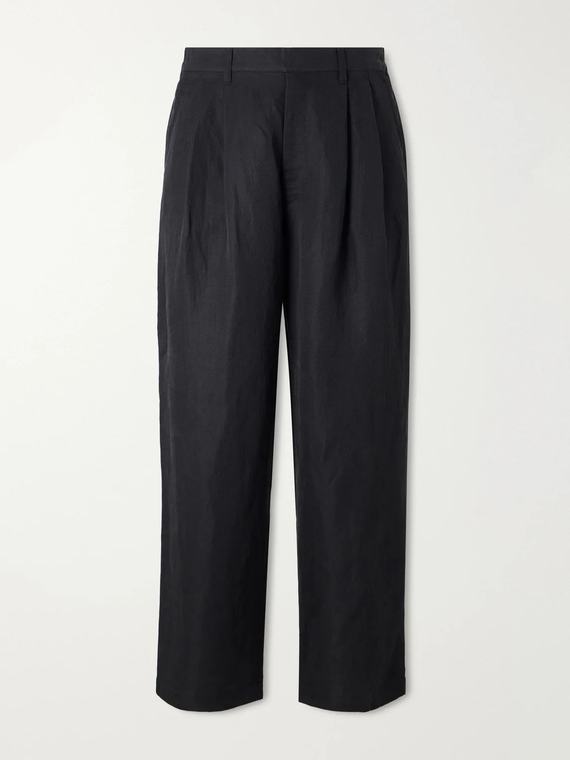 Wide-Leg Linen and Silk-Blend Twill Trousers - 1