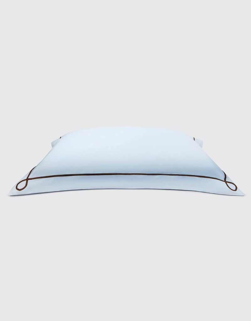 Arezzo Pillow Slip in Blue & Chocolate Cotton 4