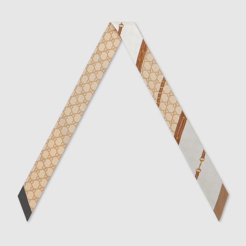GUCCI Gucci heritage print silk neck bow outlook