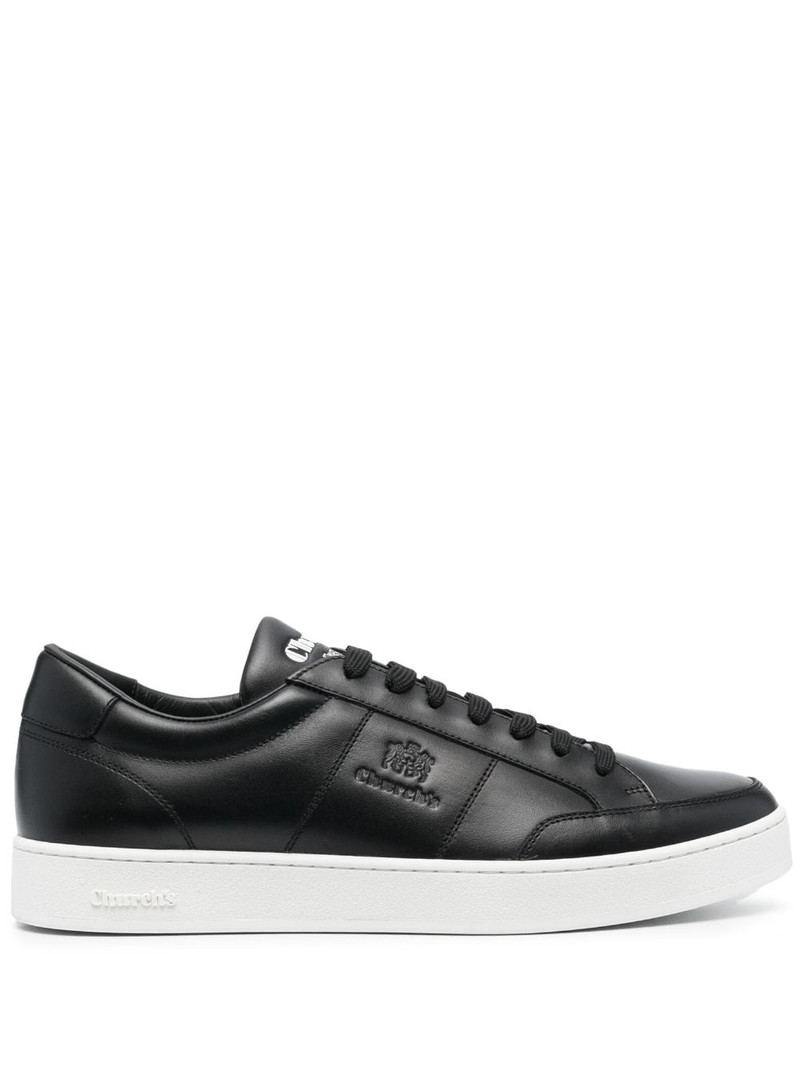Lancing logo-debossed leather sneakers 1