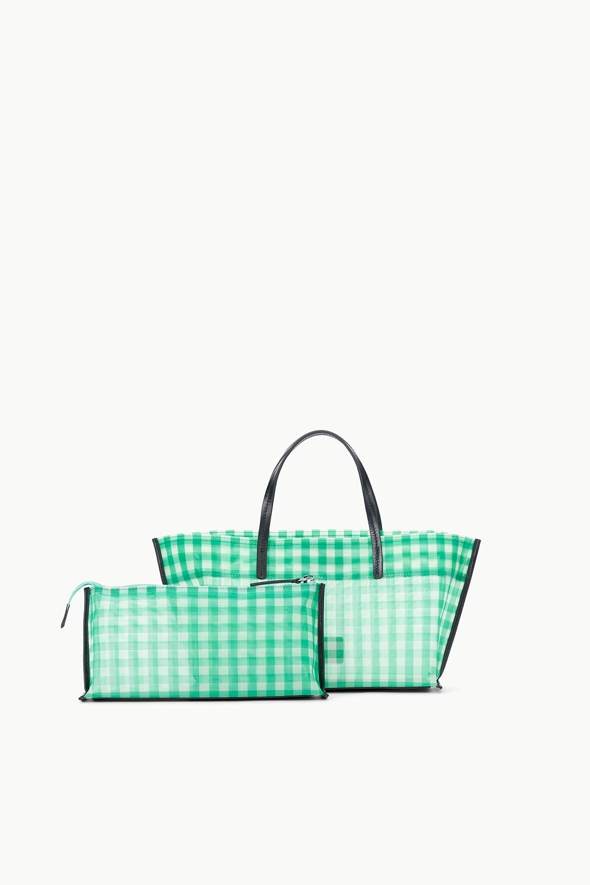 STAUD CHRISTOS MINI MESH TOTE JADE GINGHAM - 4