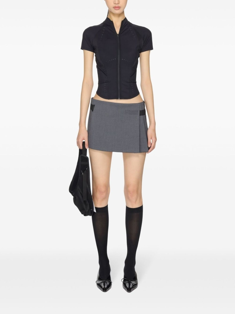 HYEIN SEO cut-out mesh-panelled zip-up top outlook