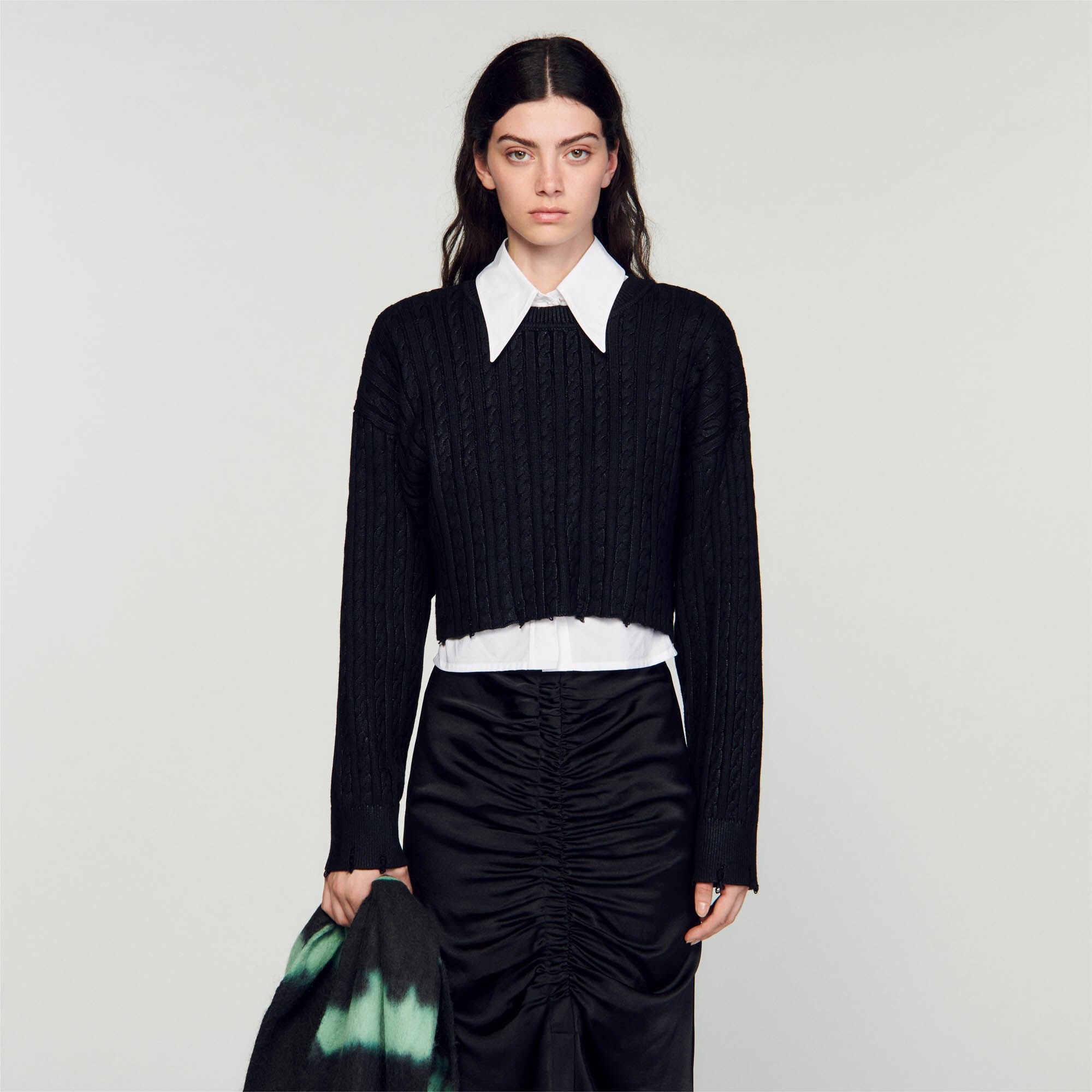 CROPPED KNIT SWEATER - 5