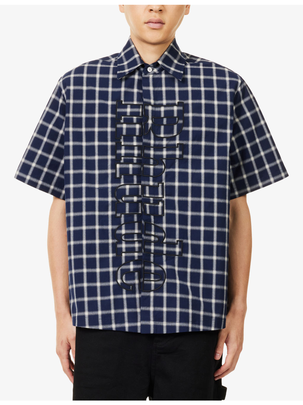 Check-Print Short-Sleeves Cotton-Poplin Shirt - 3