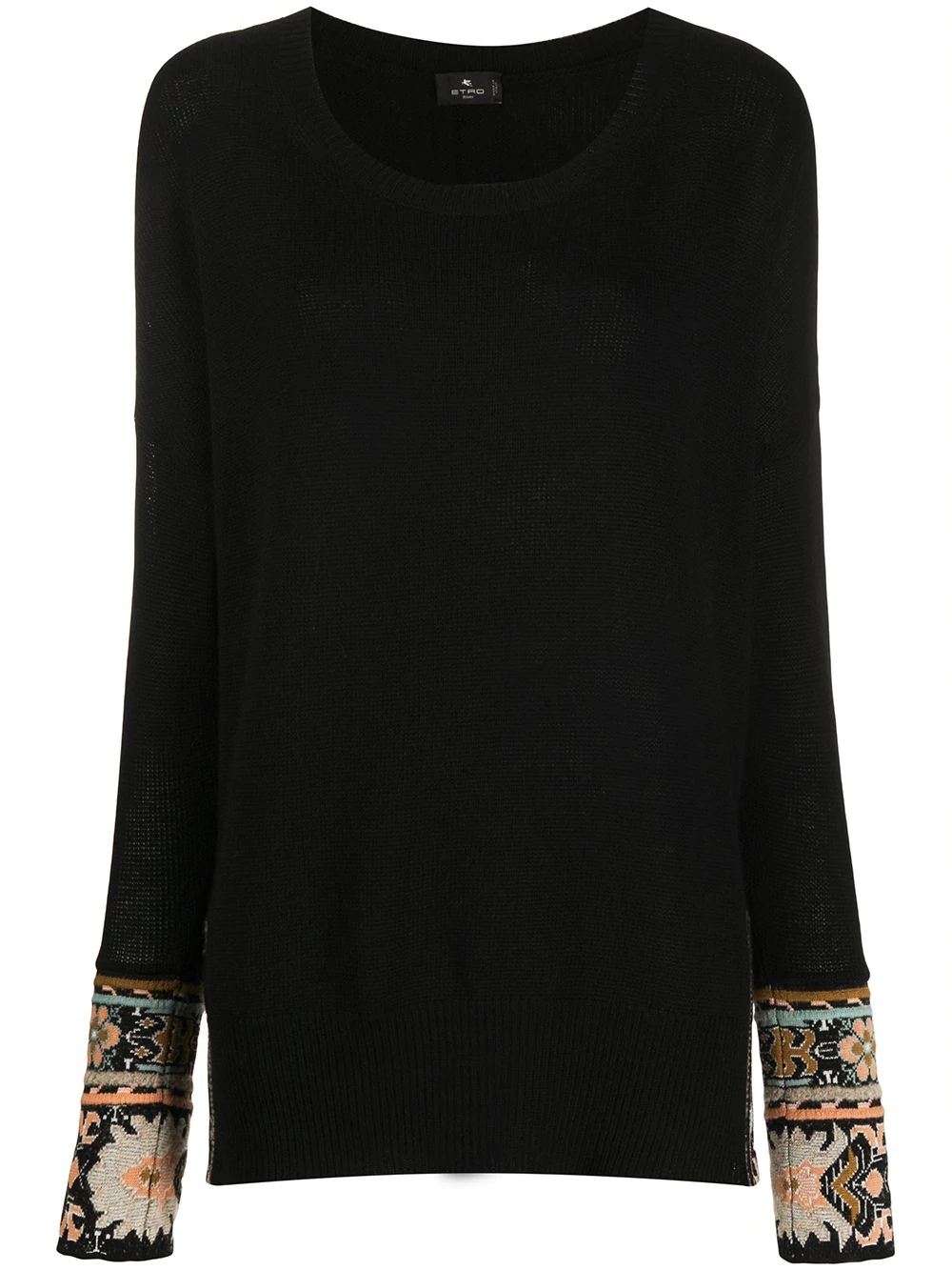 jacquard trim jumper - 1