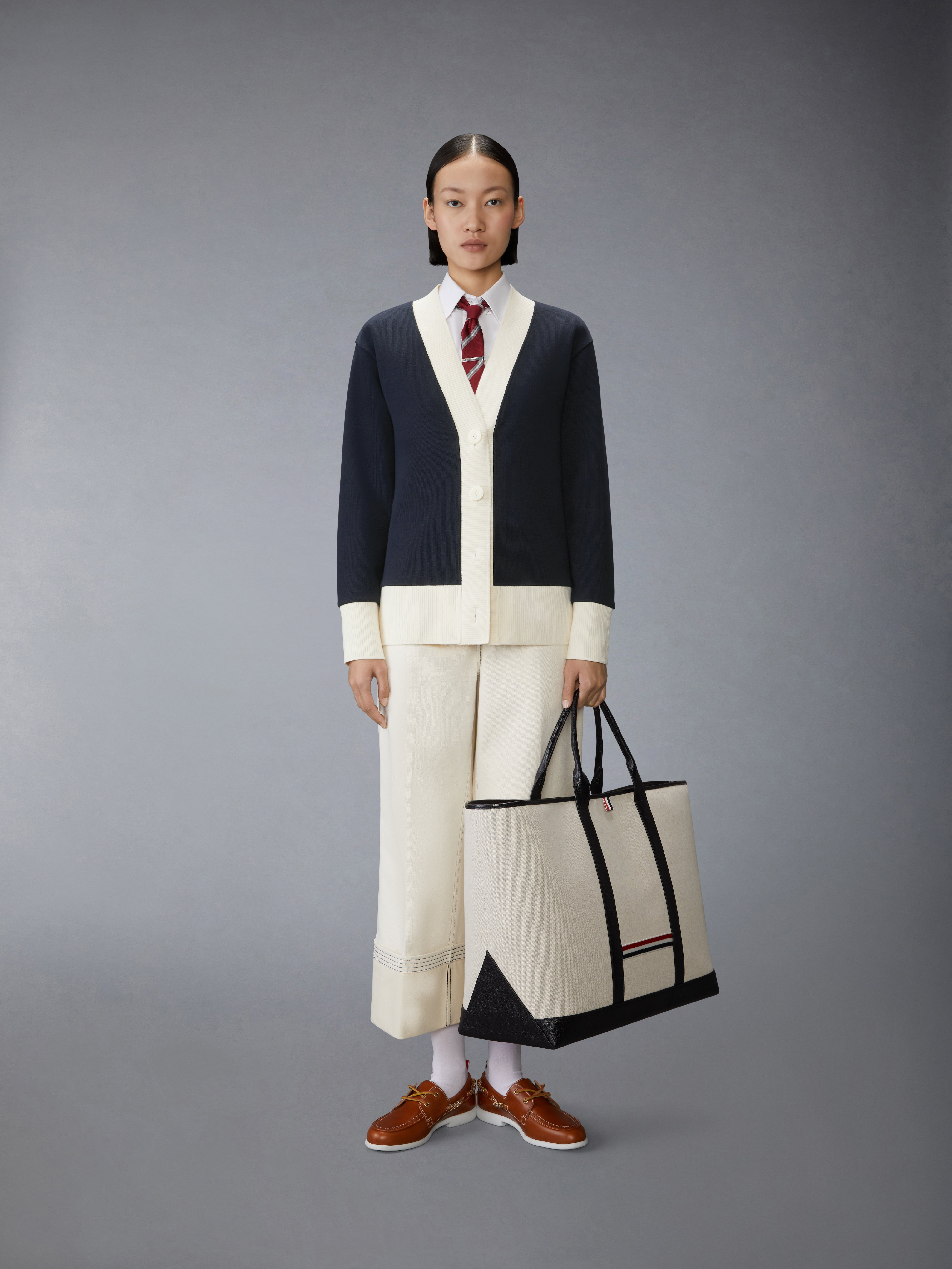 SOLID DOUBLE FACE KNIT OVERSIZED CARDIGAN - 4