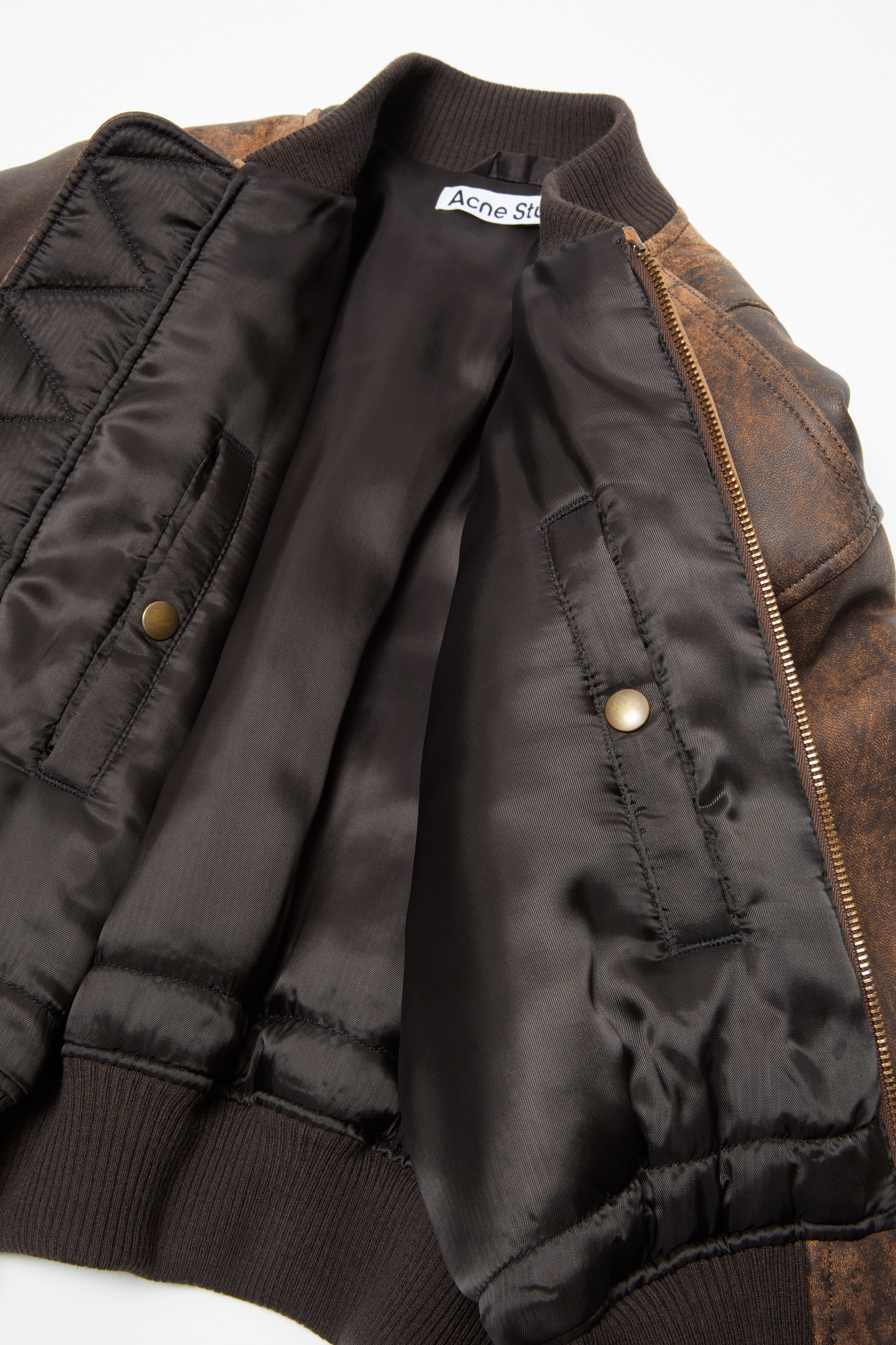 Leather bomber jacket - Brown - 6