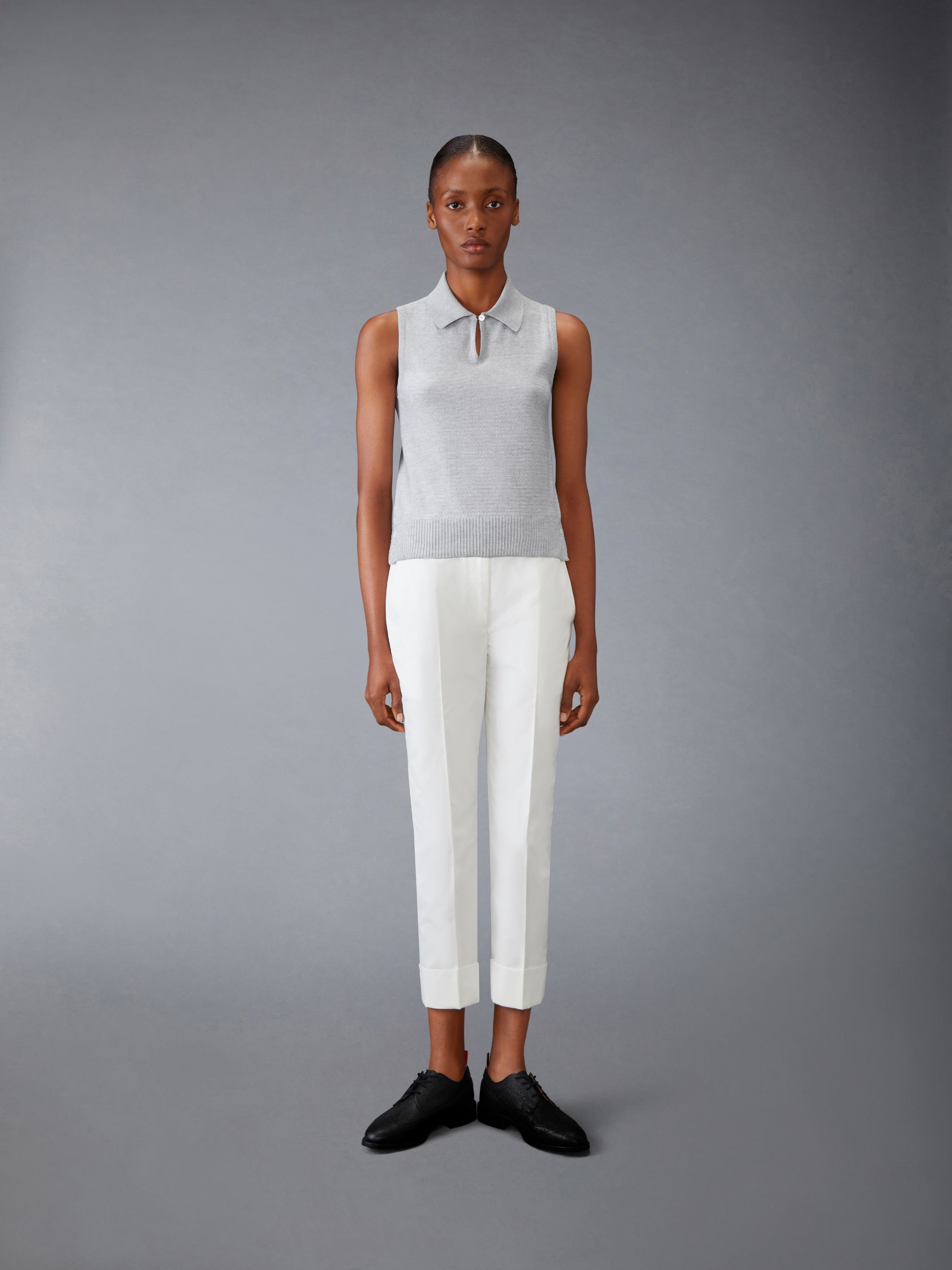 COTTON SILK KEYHOLE POLO - 3
