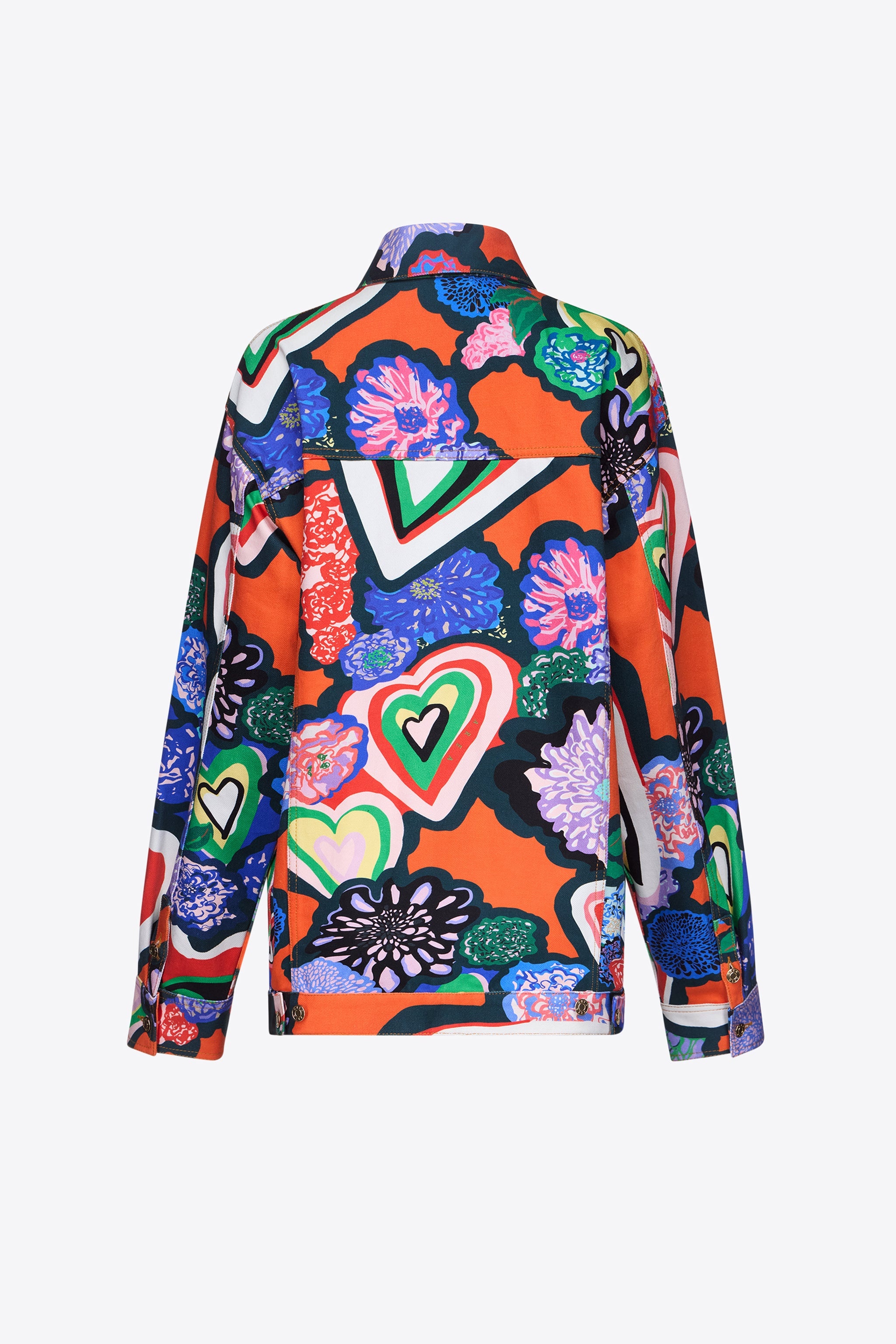 HEART PRINTED DENIM JACKET - 2