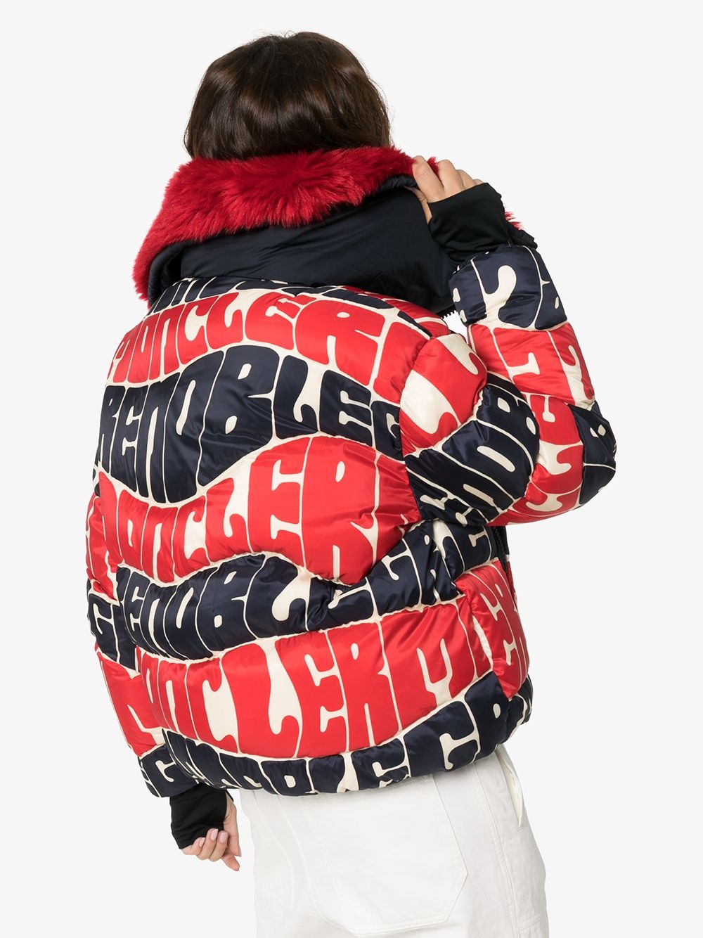 logo print puffer jacket - 4