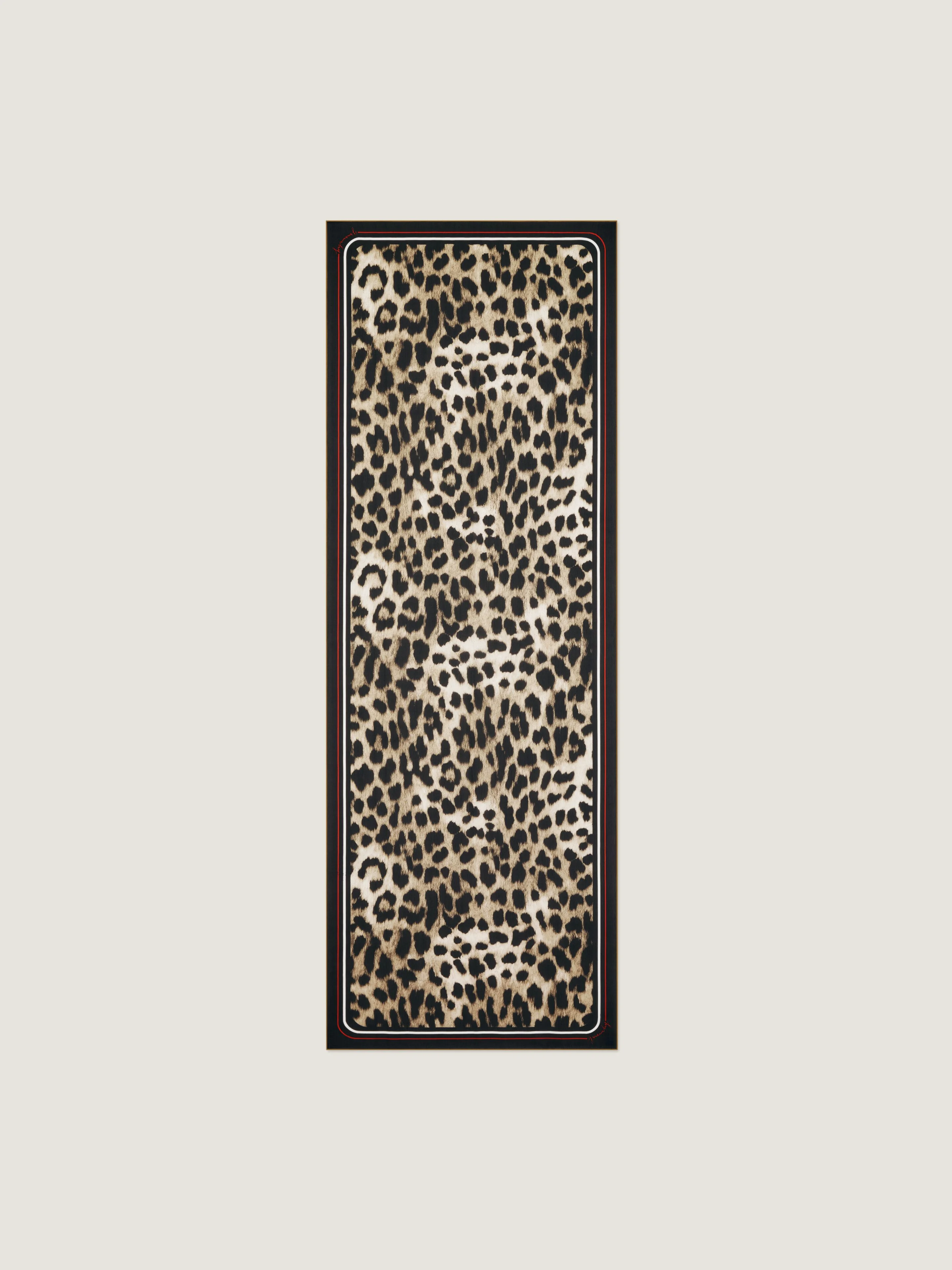 STOLE IN SILK CHIFFON WITH LEOPARD PRINT - 1