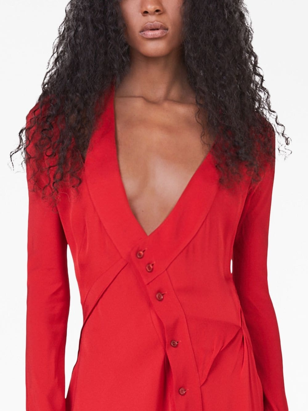 asymmetric-seam cut-out dress - 4