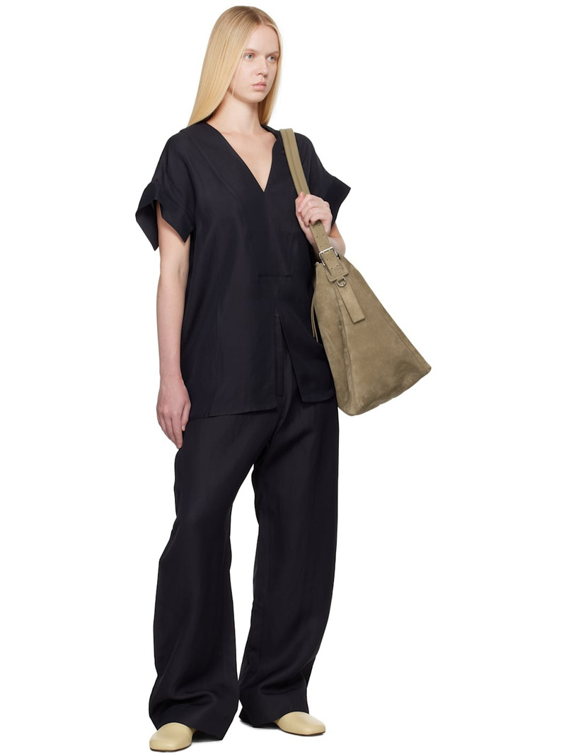 Studio Nicholson Navy Circe Linen Top outlook