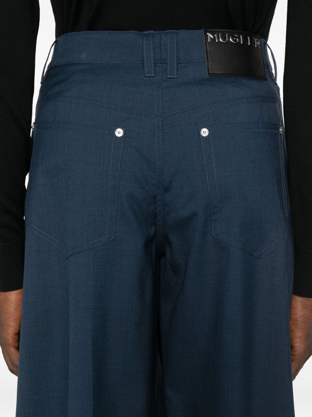 wrap pocketed wide-leg trousers - 5