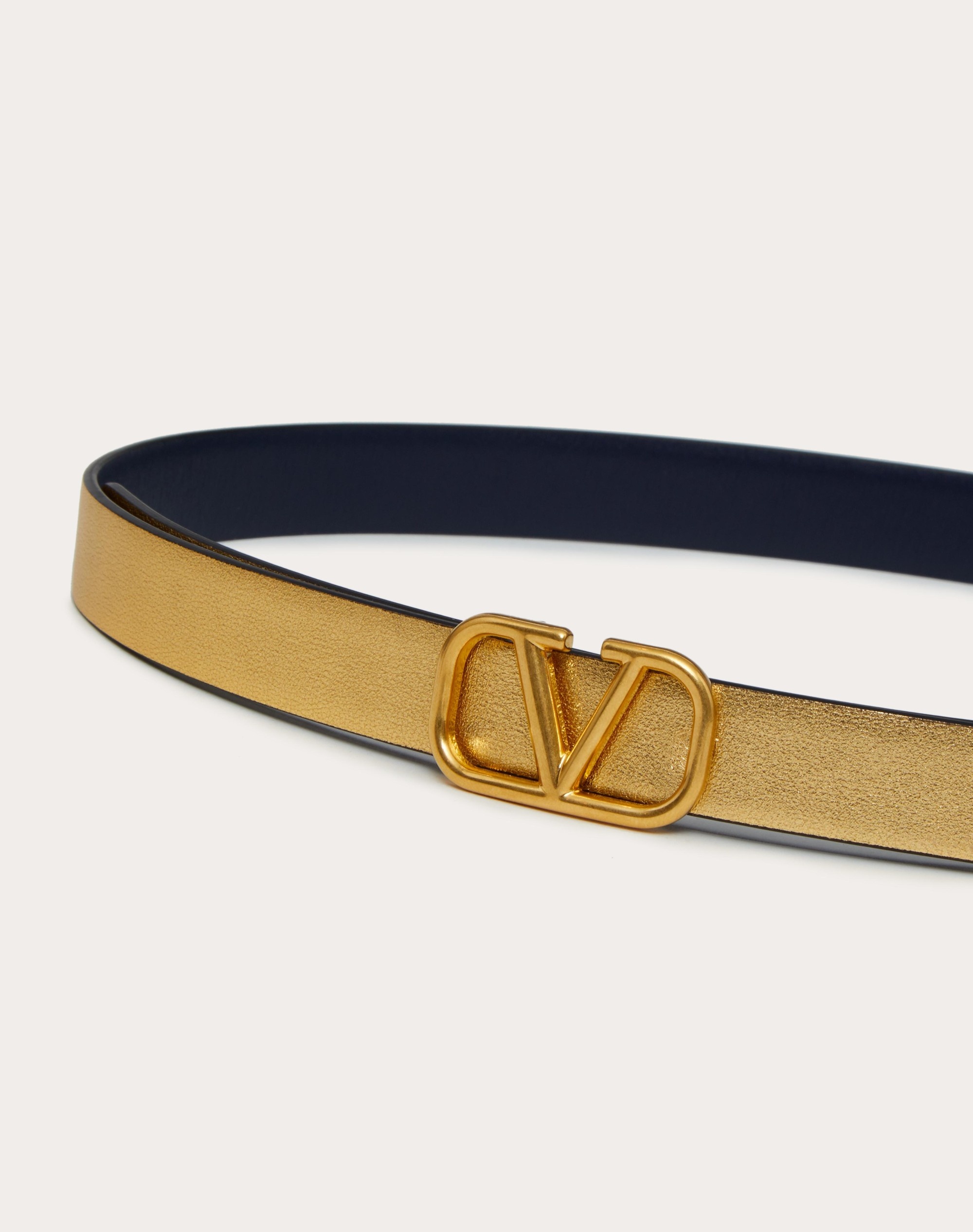 VLOGO SIGNATURE REVERSIBLE BELT IN SHINY AND METALLIC CALFSKIN 20MM - 4