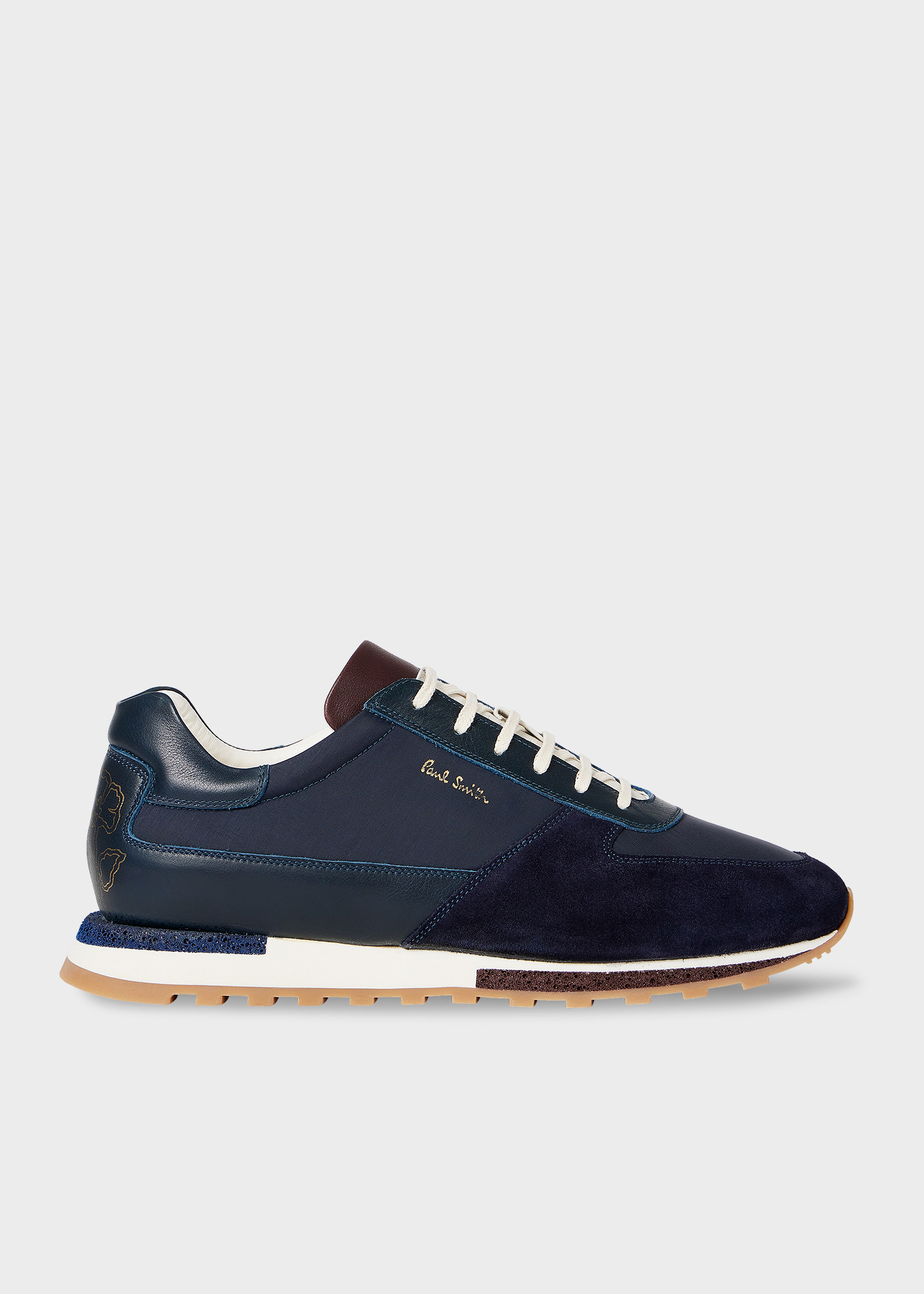 Navy Blue 'Velo' Mixed Retro Trainers - 2
