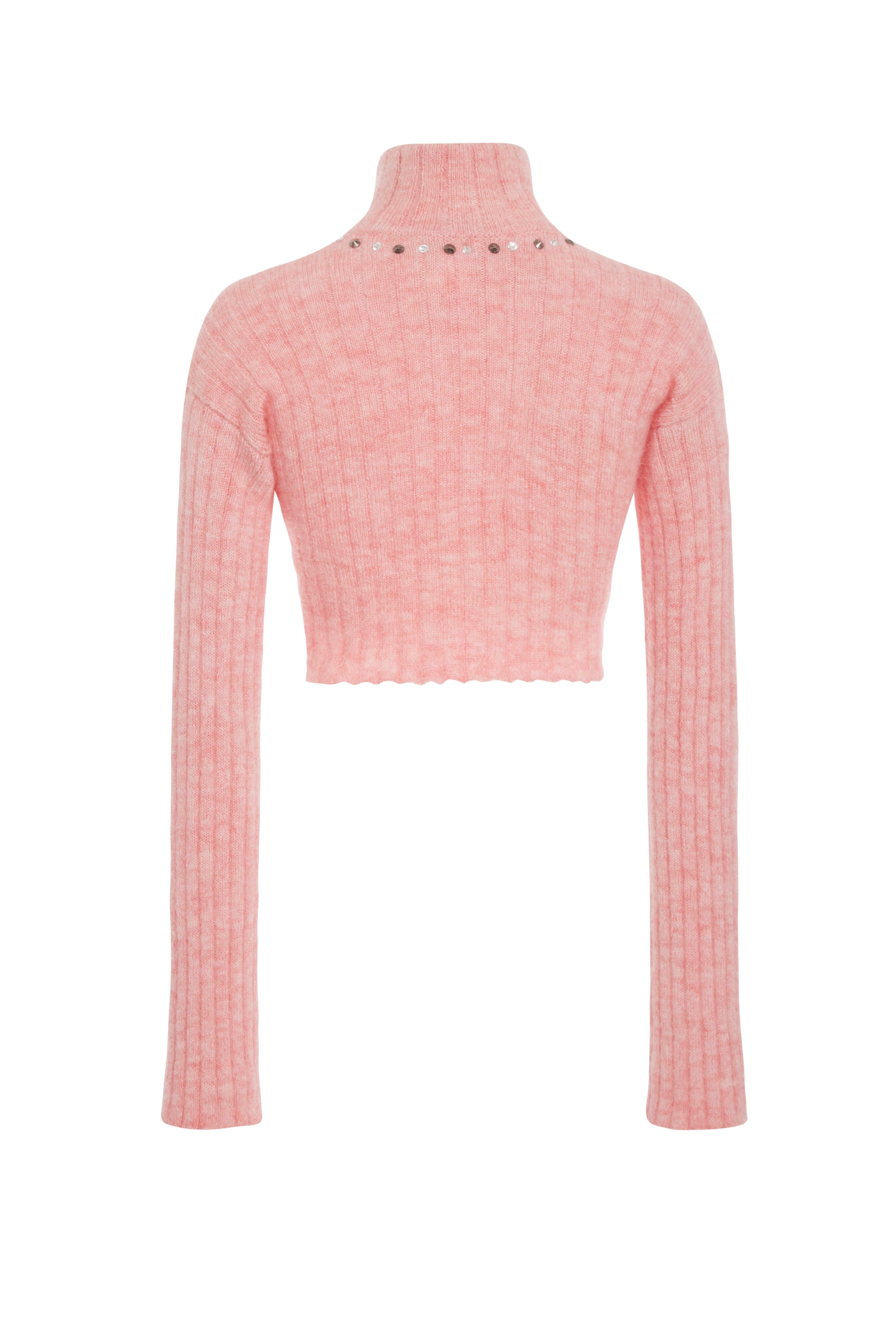 MOHAIR KNITTED CARDIGAN WITH ZIP AND HOTFIX - 2