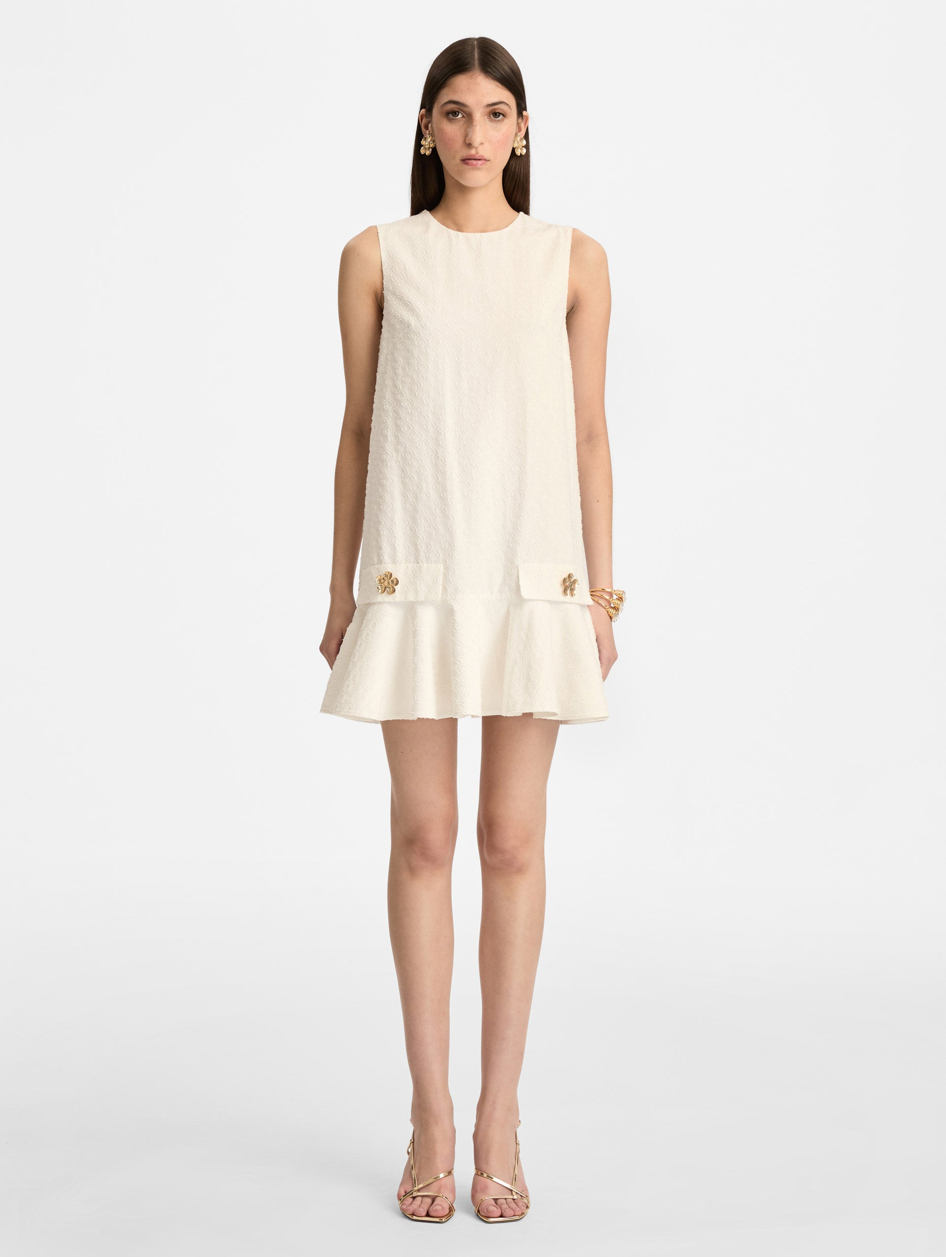 OSCAR CHAIN-LINK COTTON POPLIN DRESS - 2