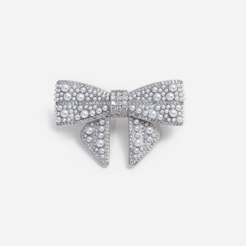 Pearl Embellished Bow Hairclip - 1