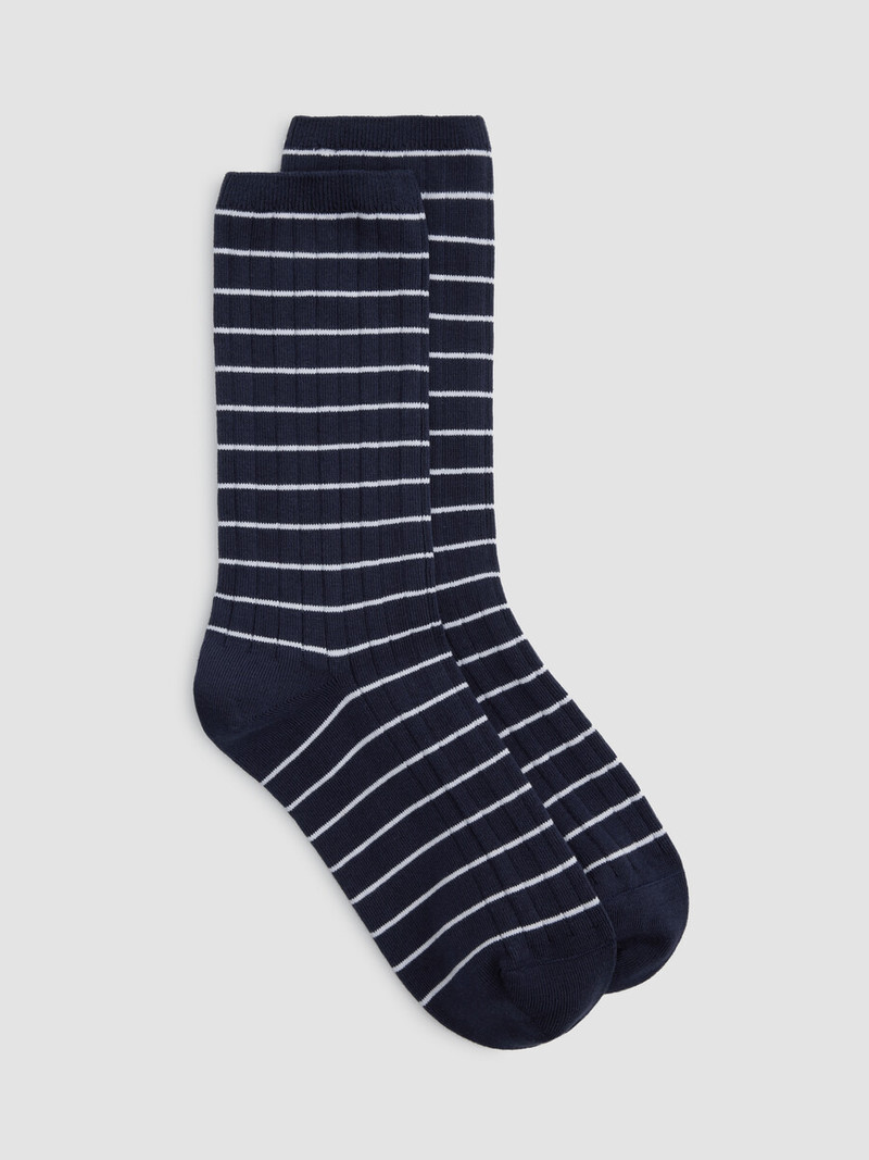 Striped Rib Trouser Sock 1