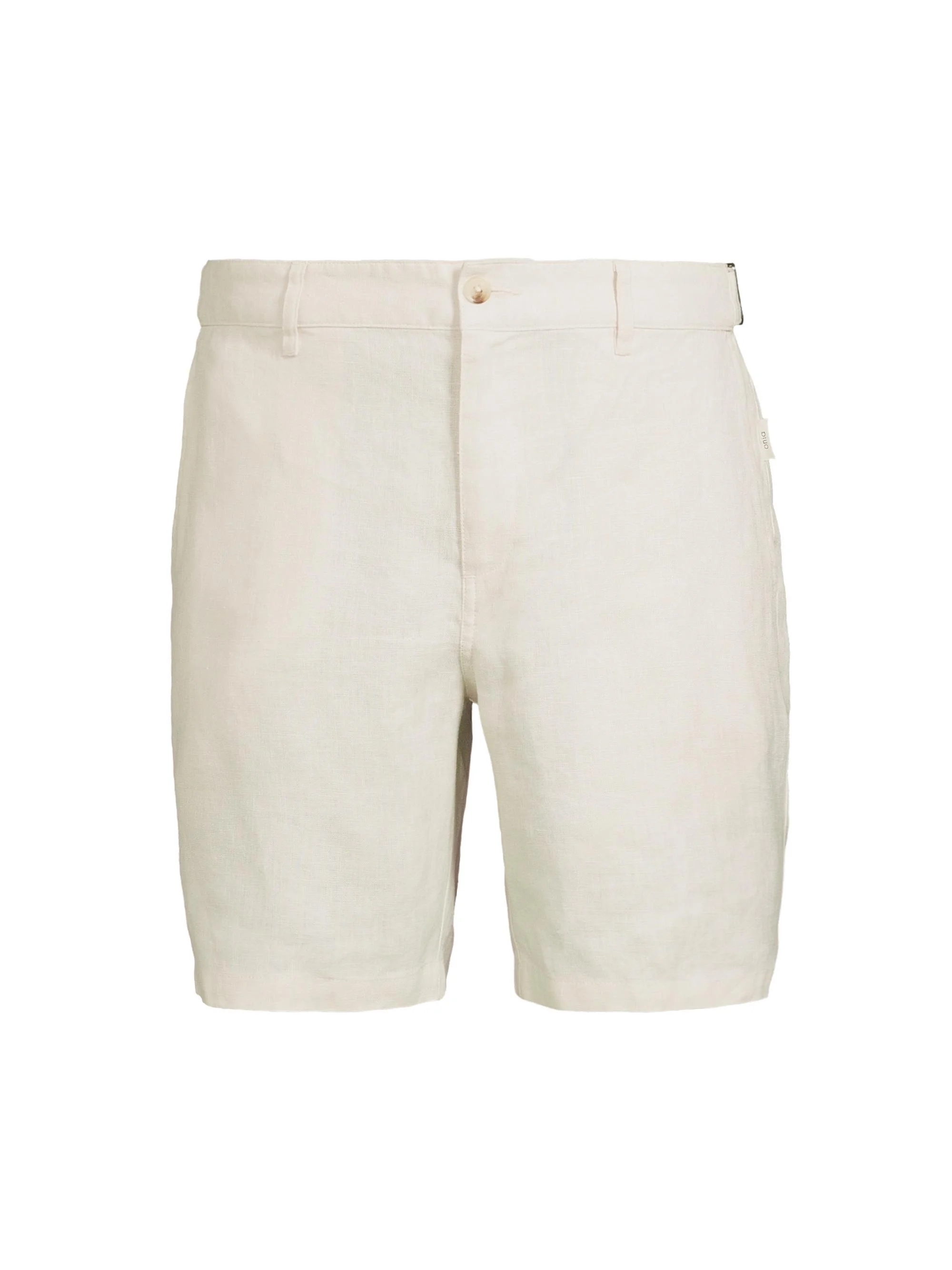 Men's Linen Fixed-Waist Shorts - Stone - 1