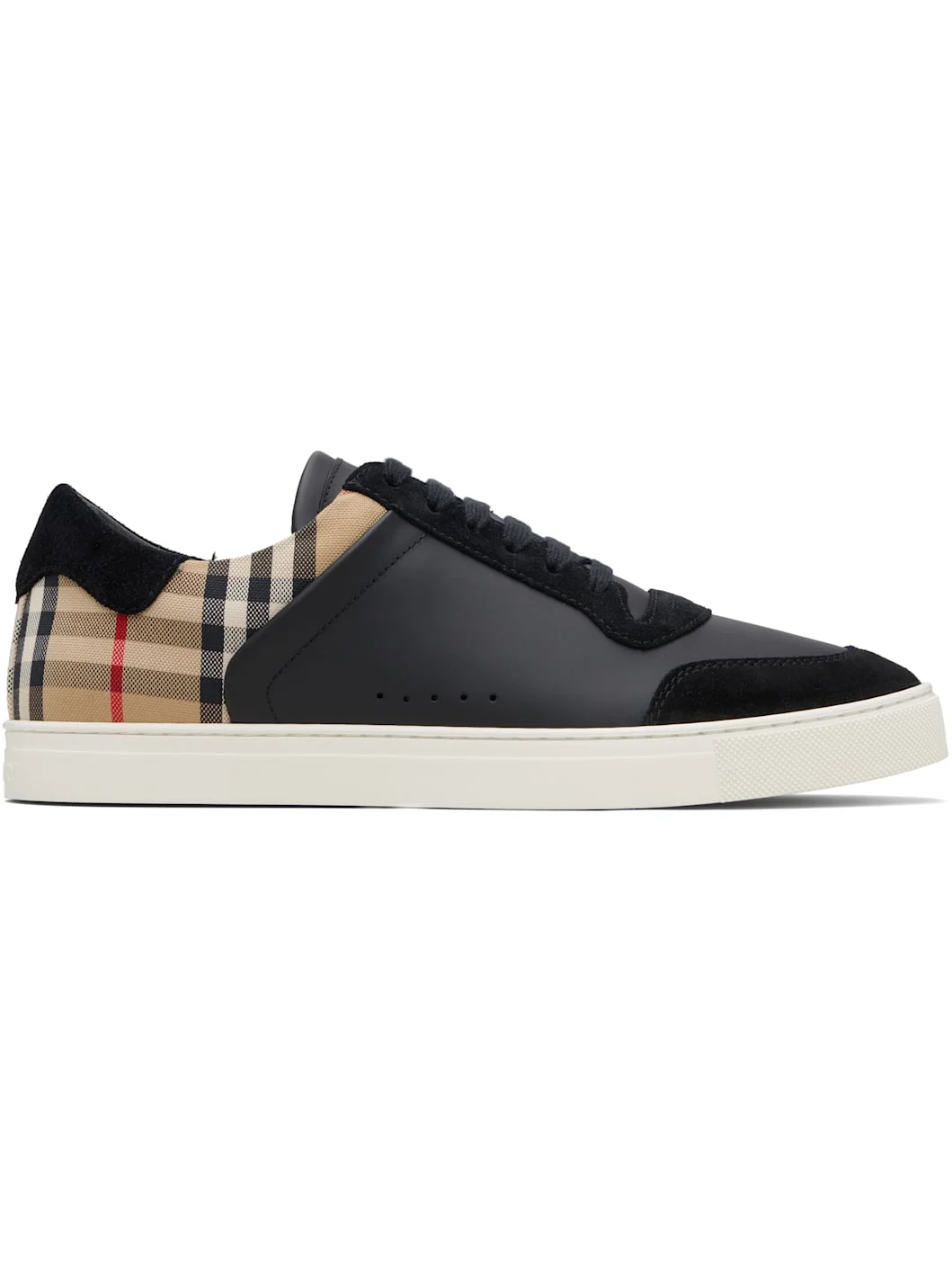 Black Suede & Check Sneakers - 1