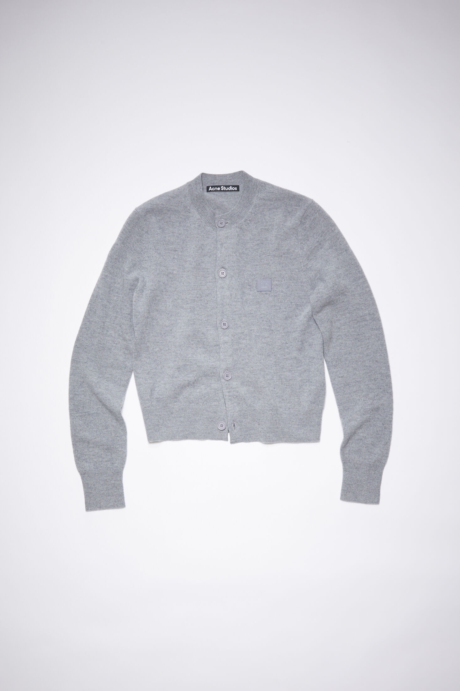 Crew neck cardigan - Grey Melange - 6