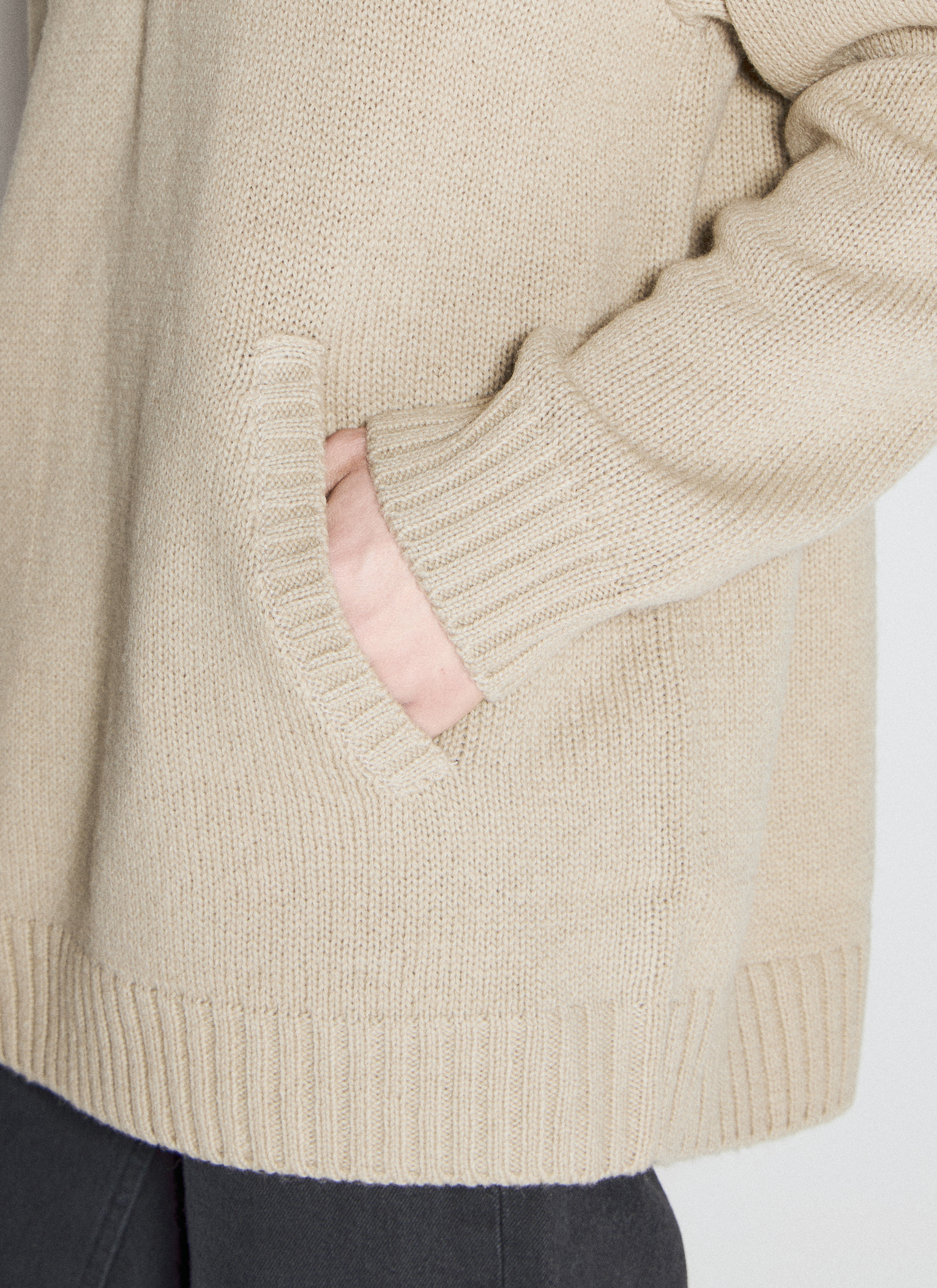 Lace-Up Hooded Sweater - 5