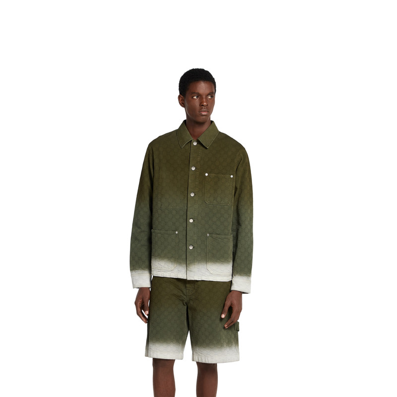 Bleached GG cotton denim jacquard shirt 3