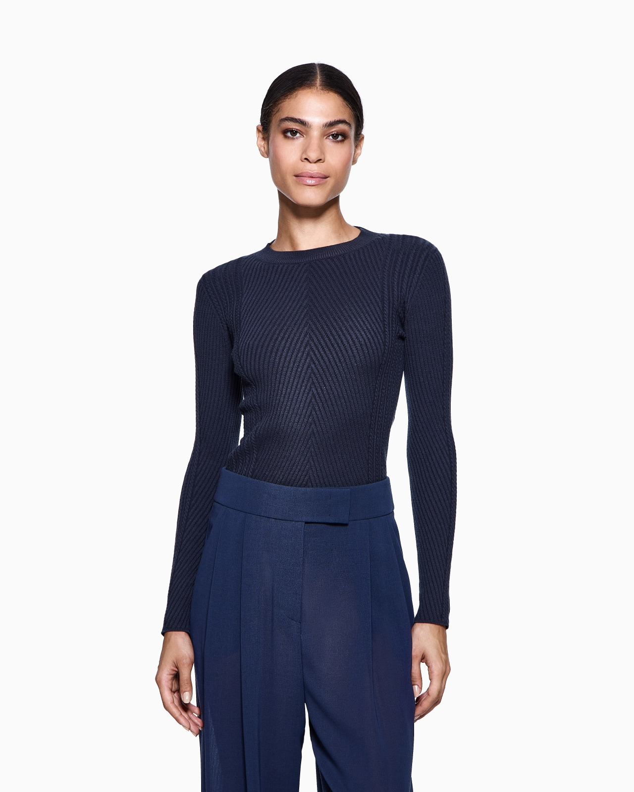CREW-NECK RIBBED JUMPER IN VIRGIN WOOL - 4