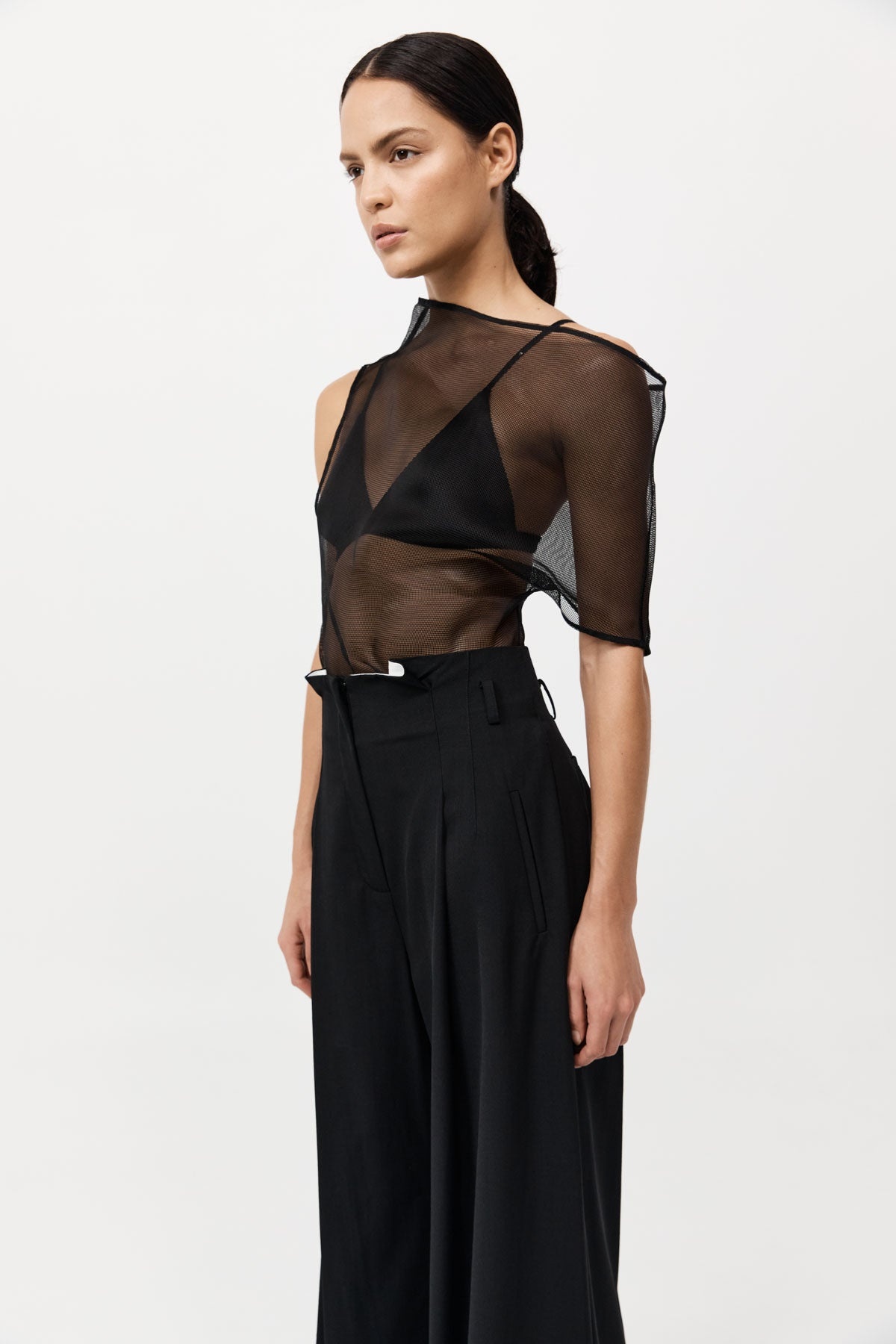 Silk Mesh Top - Black - 4