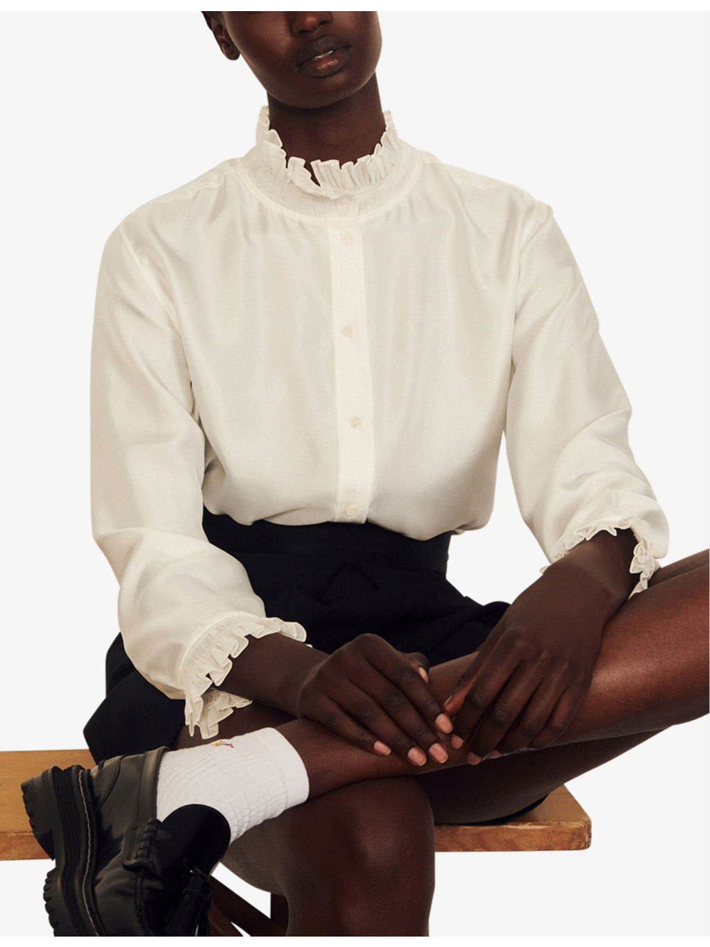 Haby ruffled collar silk shirt - 5