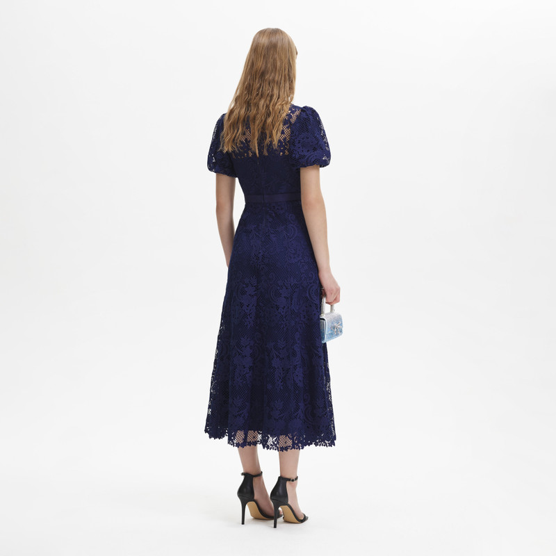 chinese dress ladies Navy Lace Midi Dress main image 0