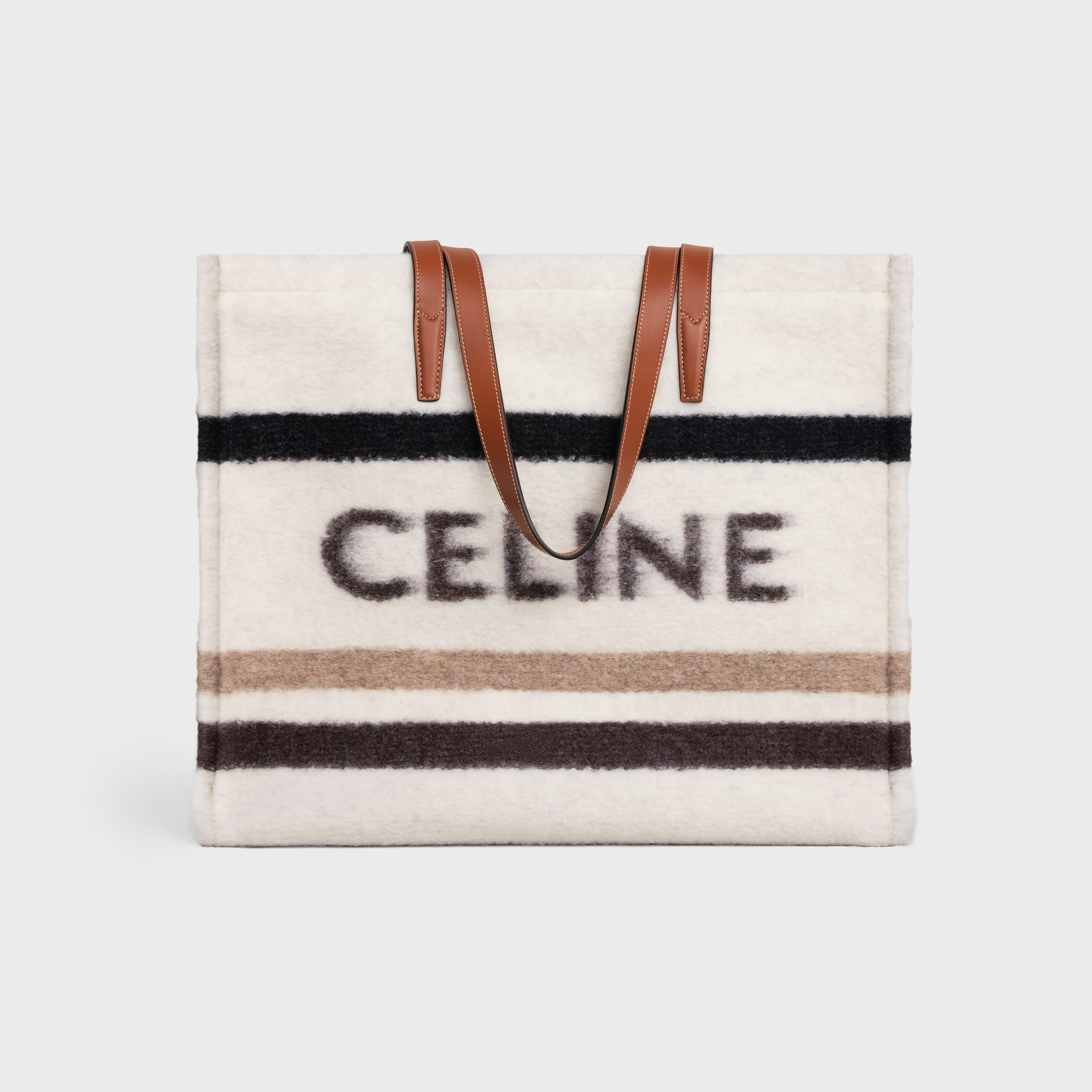 LARGE CABAS in STRIPED TEXTILE WITH CELINE JACQUARD - 1