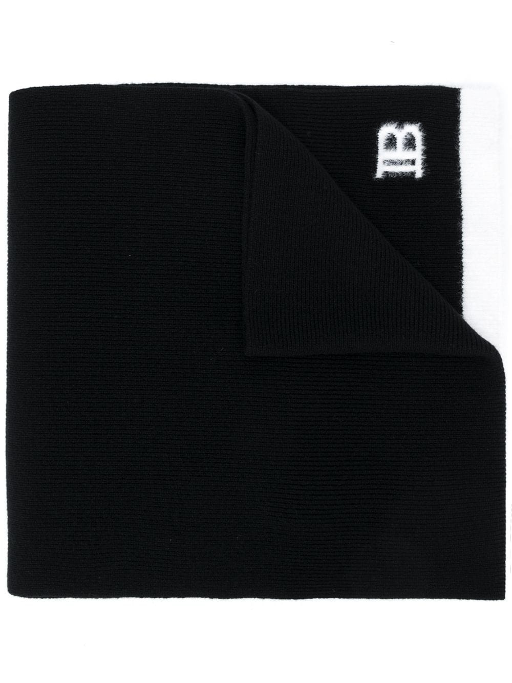 logo embroidered scarf - 1