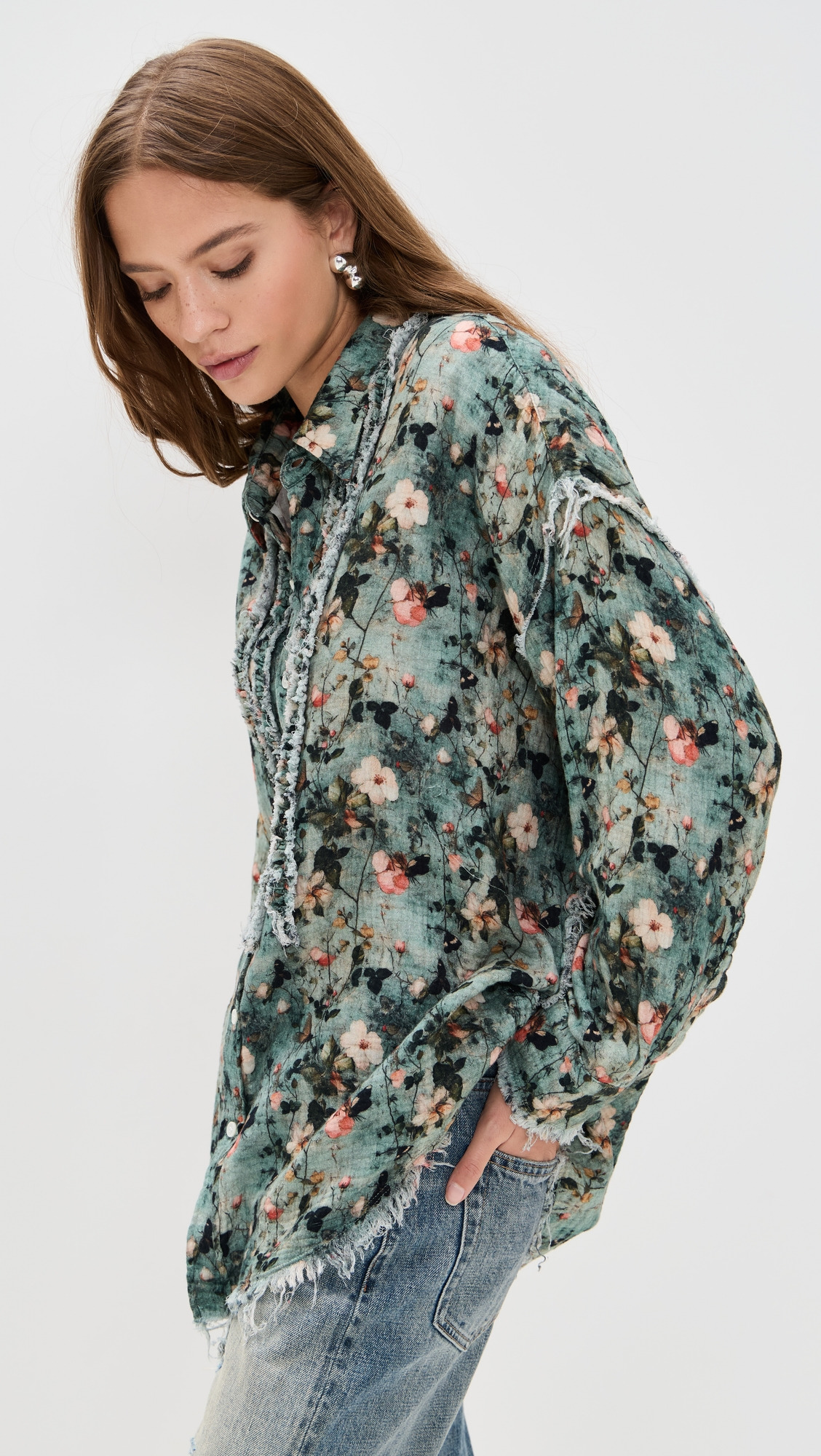 Shredded Seam Ruffle Shirt - 3