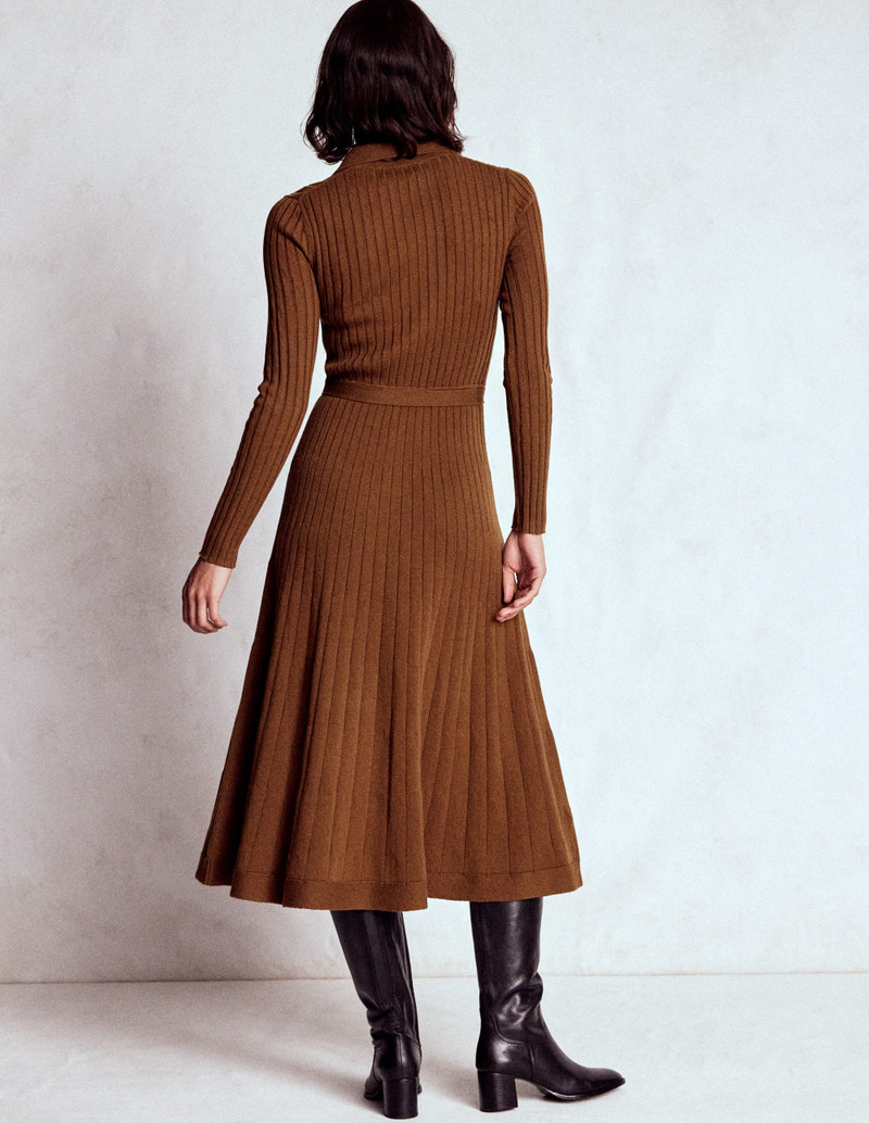 Rachel Knitted Shirt Dress-Raw Umber 6