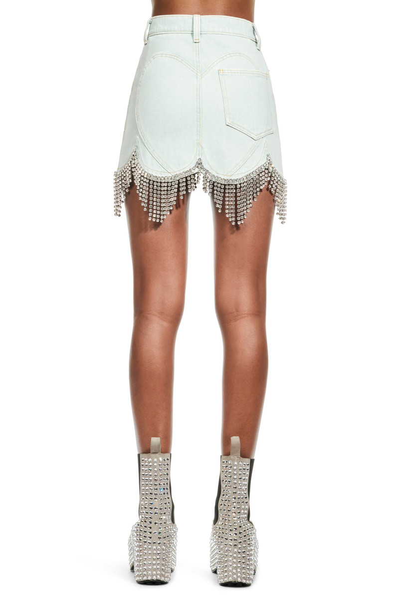SCALLOPED DENIM CRYSTAL SKIRT 3