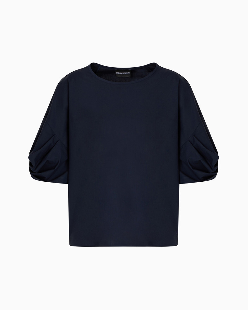 POPLIN BLOUSE WITH TWISTED SLEEVES 1