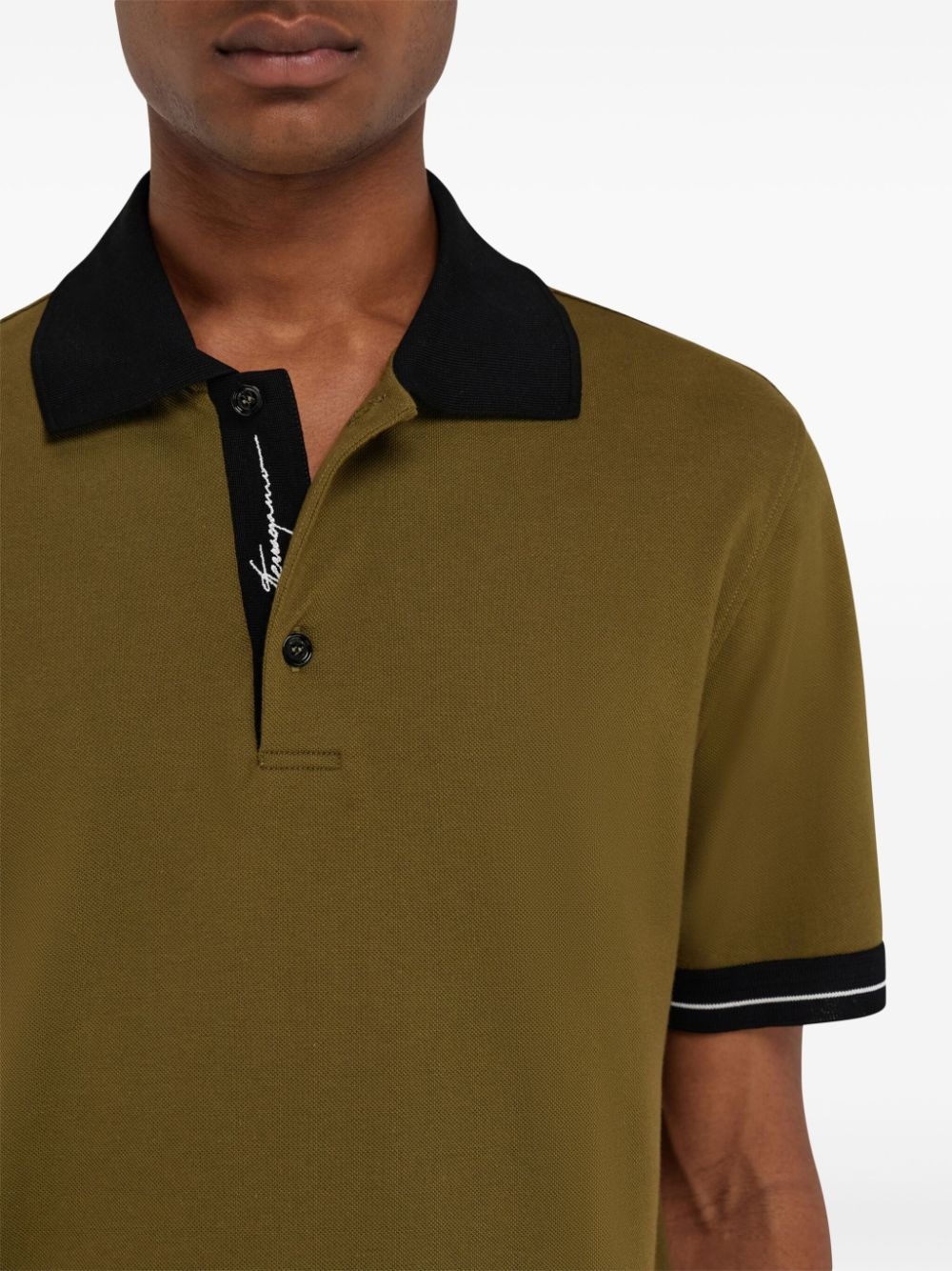 contrast polo shirt - 5