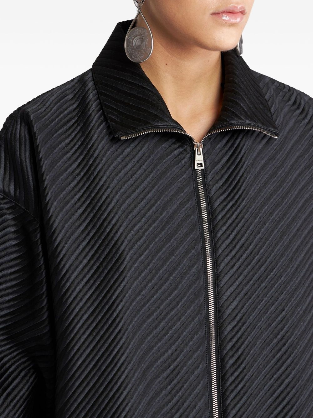striped-jacquard bomber jacket - 5