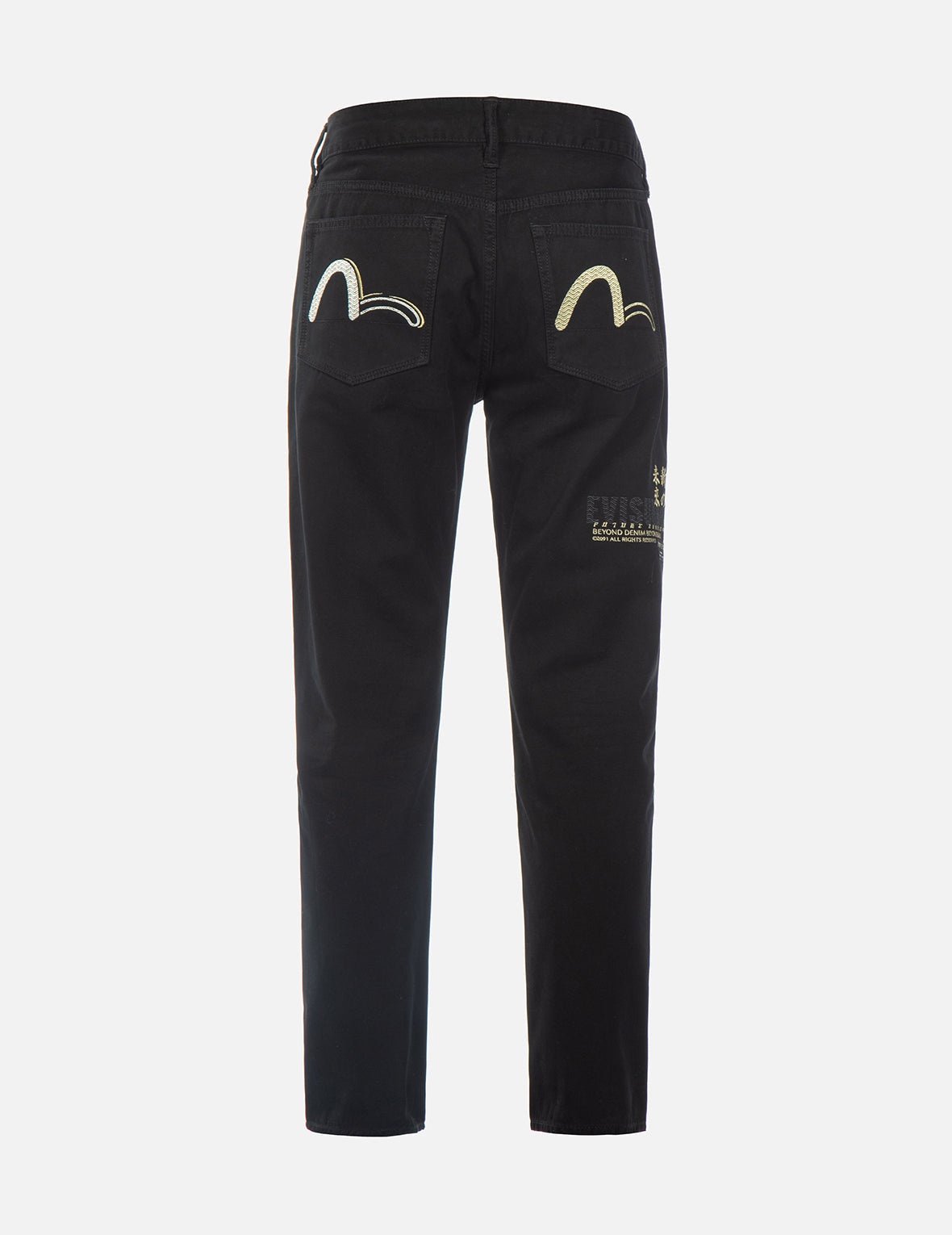 Wave Pattern Seagull Embroidery Cropped Carrot Fit Jeans #2017 - 2