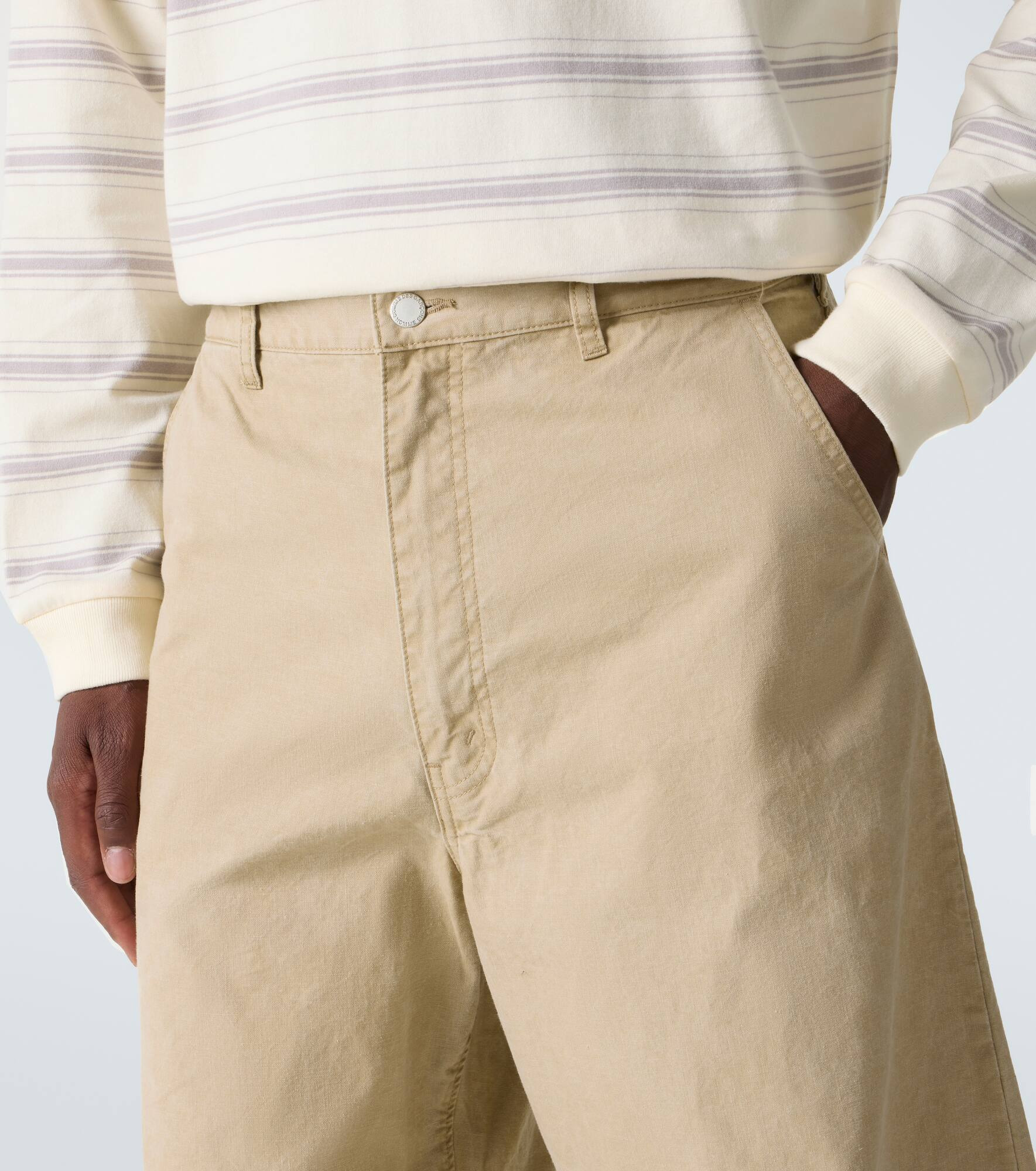 Mid-rise cotton barrel-leg pants - 5