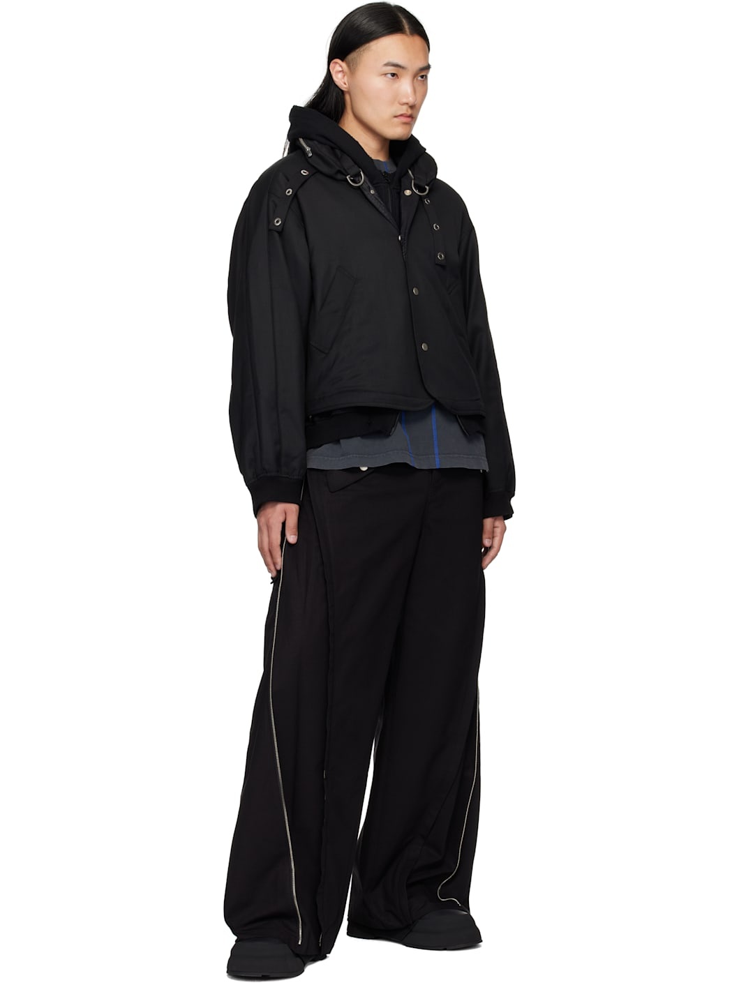 Black 3-Way Zip Cargo Pants - 5