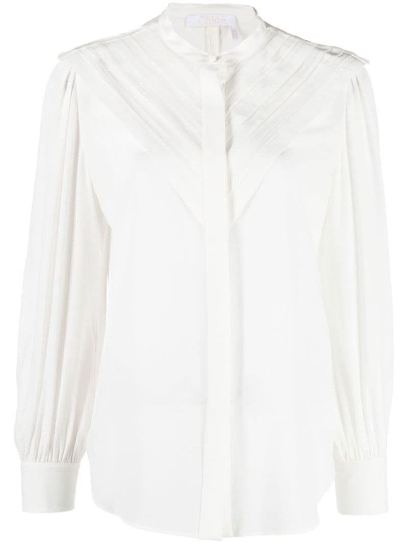 silk pleated blouse - 1