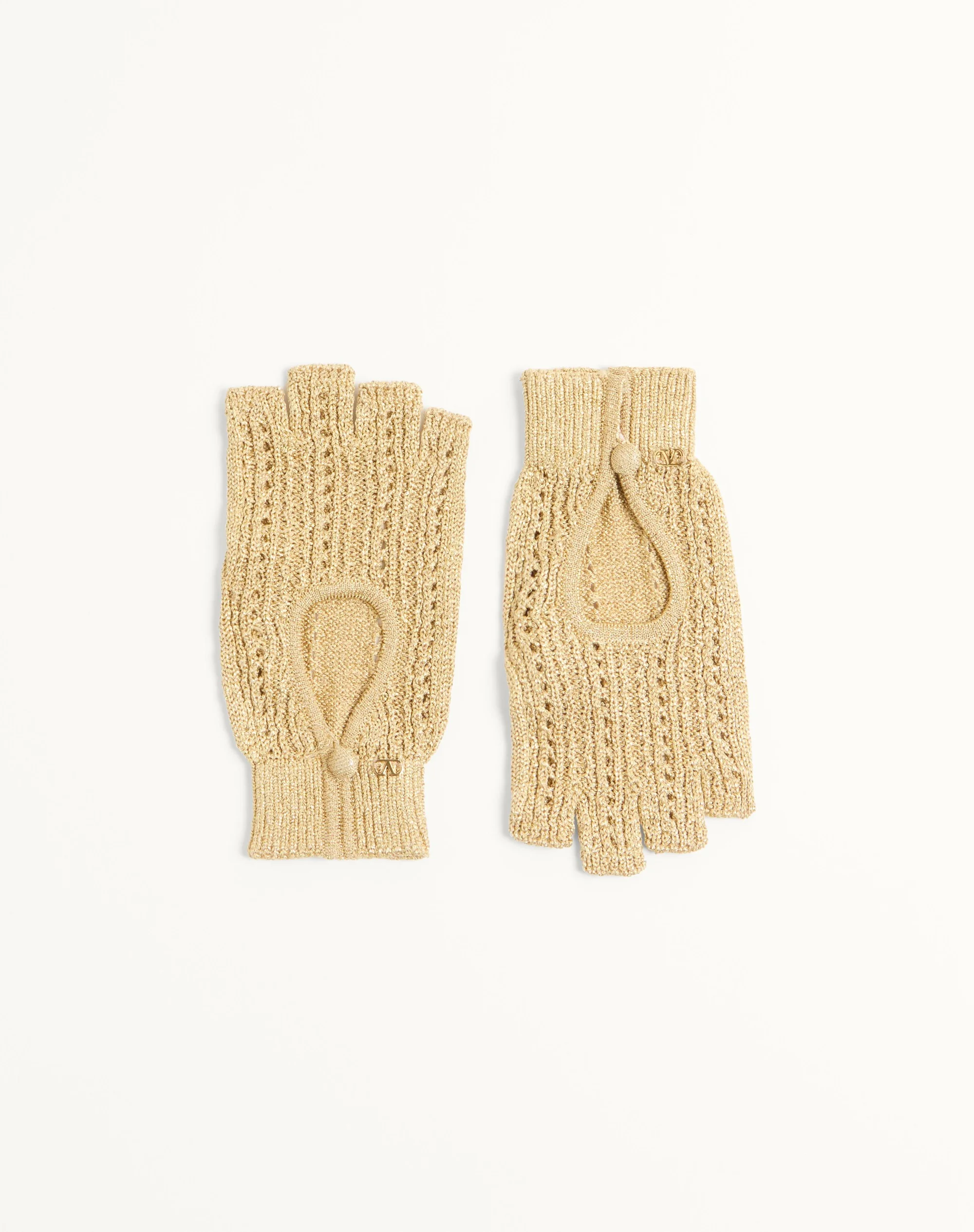 FINGERLESS KNITTED GLOVES IN LUREX - 1