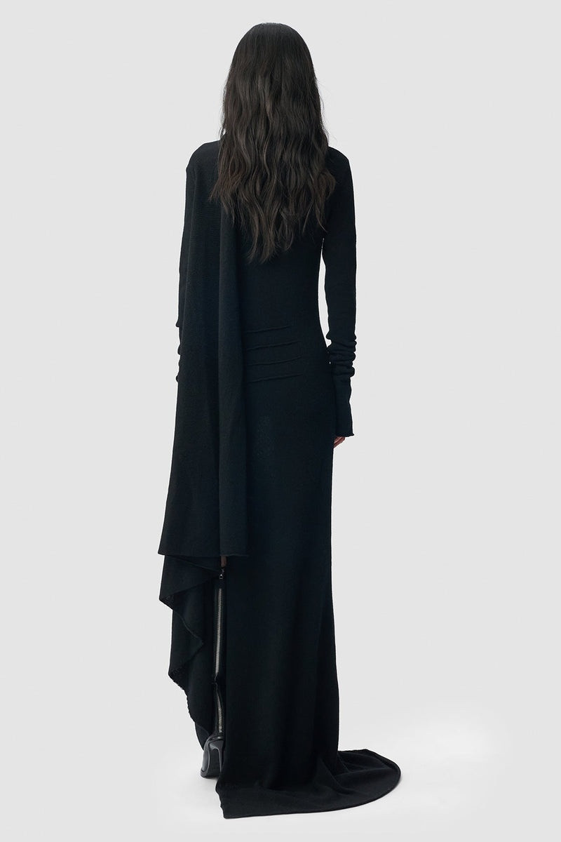Zorka Long Asymmetric Draped Dress 3