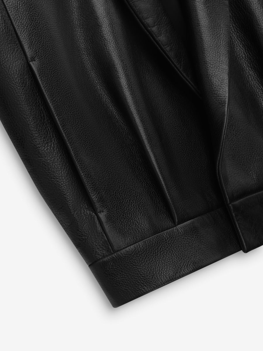 Leather Notch Lapel Jacket - 3